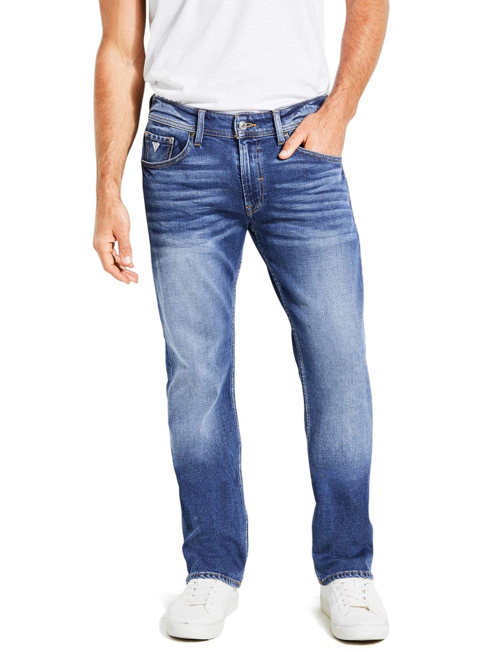 GUESS Men's Regular Straight Fit Jeans - Classic Denim Pants for Casual & Everyday Wear | Comfortable & Stylish for Work, Outings & Daily Use