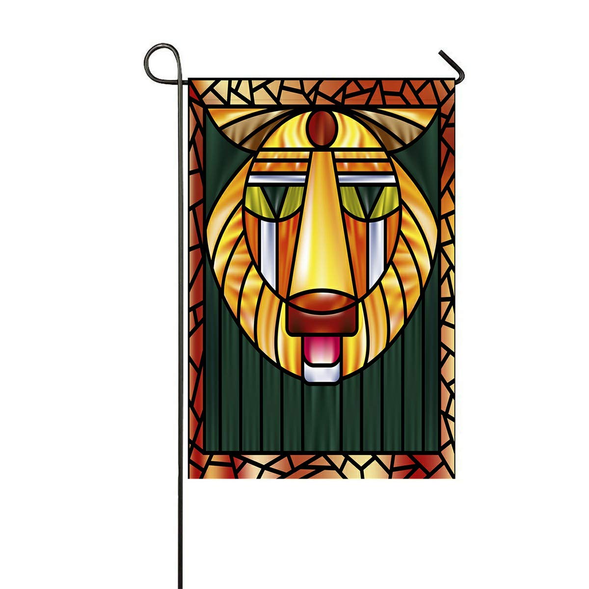 Stained Glass Lion Garden Flag - 12x18 Inch Outdoor Decorative Flag for Home, Party & Yard Decor | Perfect for Patio, Lawn & Seasonal Celebrations