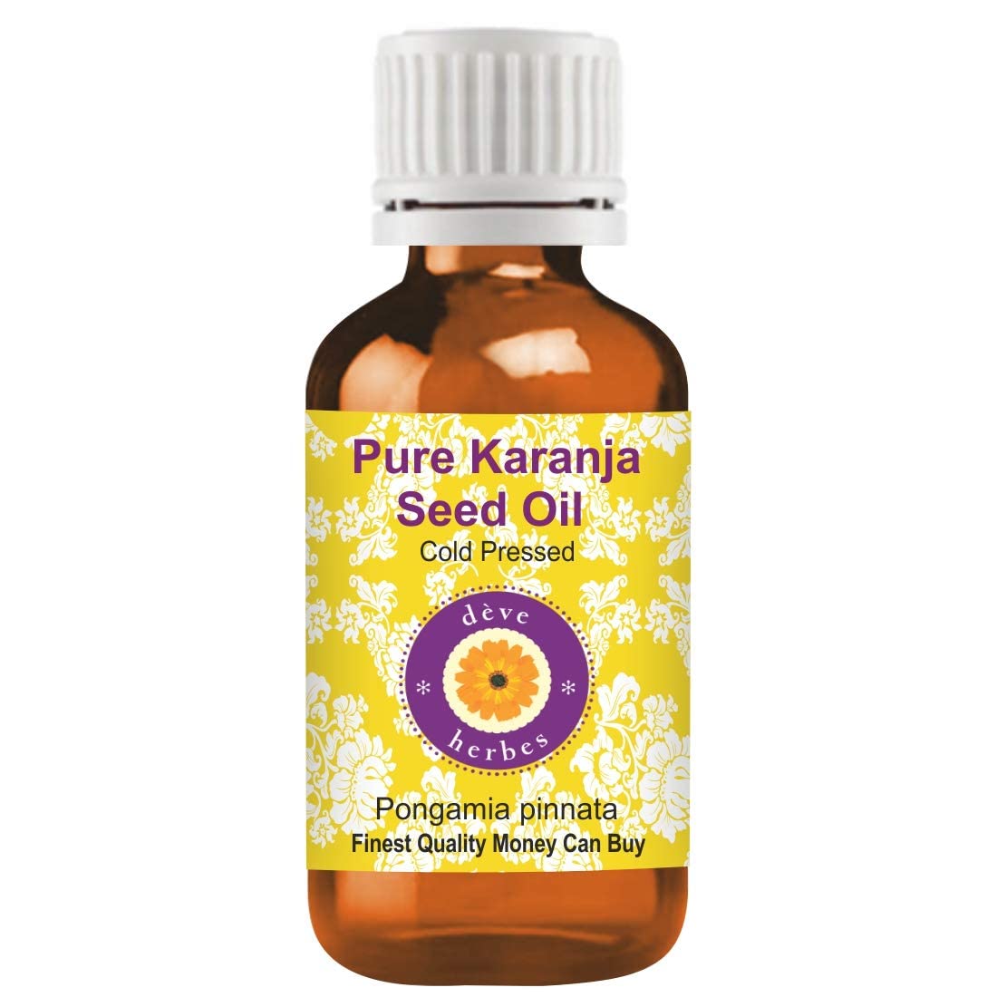 Pure Karanja Seed Oil (Pongamia pinnata) - 100% Natural, Therapeutic Grade Cold Pressed Oil for Skin & Hair Care - 50ml - Organic Face Moisturizer, Scalp Treatment & Massage Oil