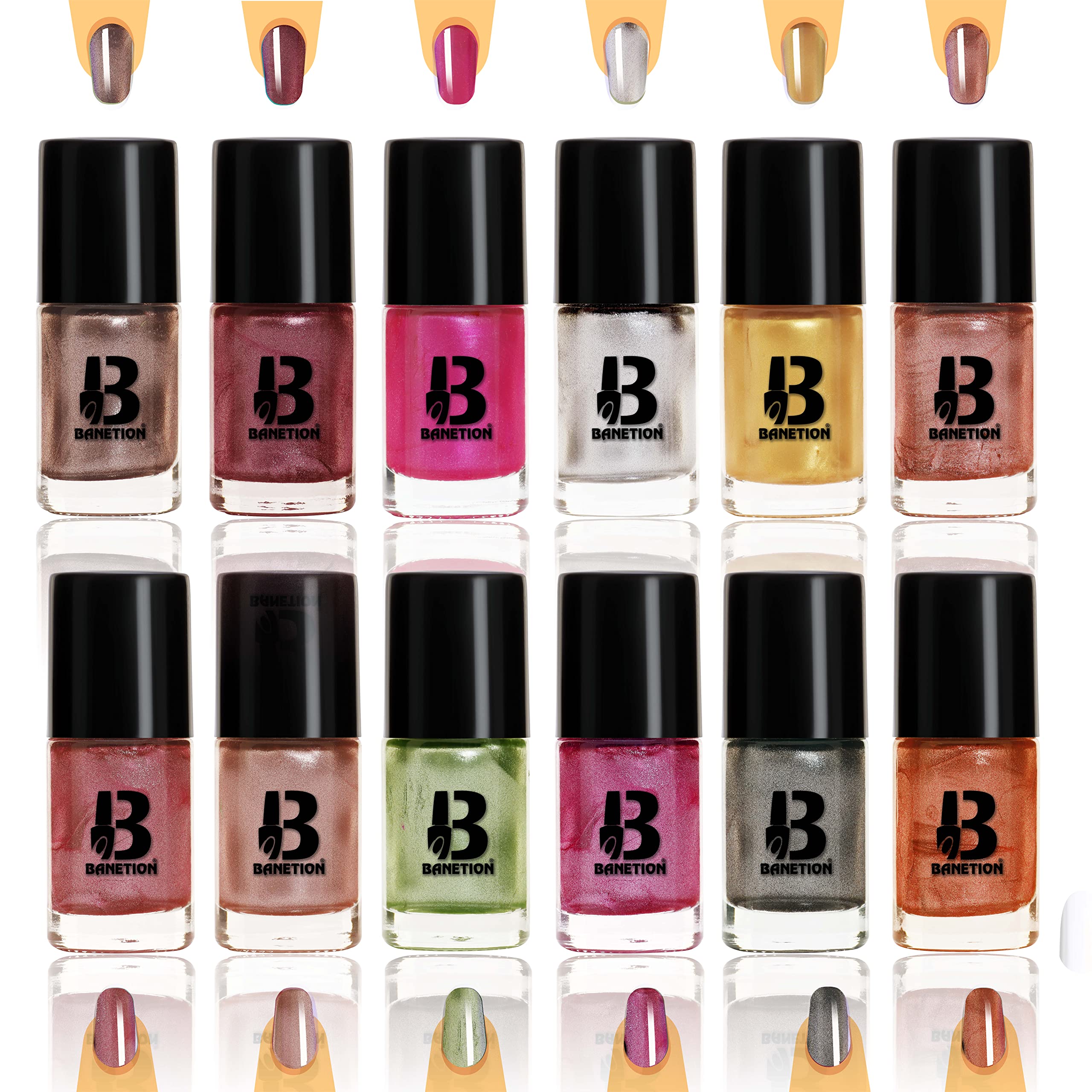 Banetion High Shine & Plump Finish Nail Polish for Women - 9ml Long Lasting Glossy Nail Paint - Perfect for Manicures, Pedicures, and Special Occasions