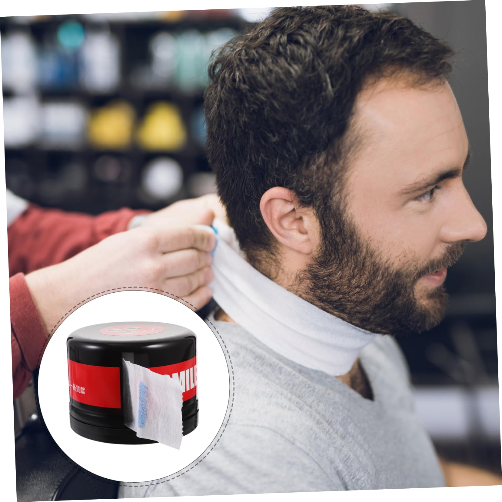 FRCOLOR Barber Neck Paper Roll Dispenser Box - Durable Salon Neck Strip Holder with Container for Hairdressing & Styling | Perfect for Hair Salons, Barbershops & Professional Styling Services