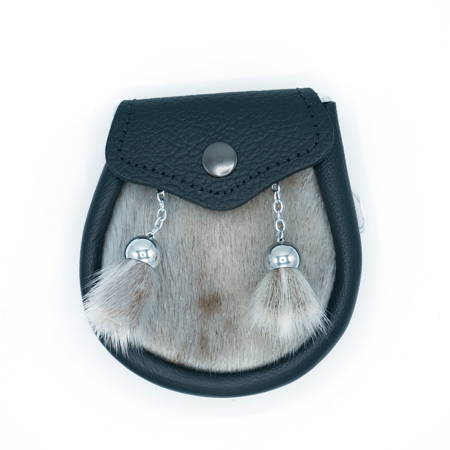 Kids Black Semi Dress Sporran - Traditional Scottish Waist Pouch for Boys & Girls - Perfect for Highland Dance, Weddings & Celtic Events