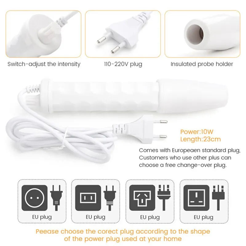 Professional High Frequency Facial Wand for Skin Rejuvenation - Anti-Aging, Acne Treatment & Skin Tightening - At-Home Spa & Salon Quality Skincare Device for Glowing Complexion