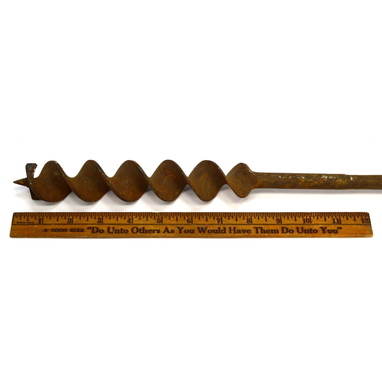 Antique T-Handle Beam Auger - 32 Inch Log Boring Tool with 1.5 Inch Bore - Hand Drill for Woodworking, Carpentry & DIY Projects - Perfect for Log Cabin Building, Fence Post Holes & Timber Construction