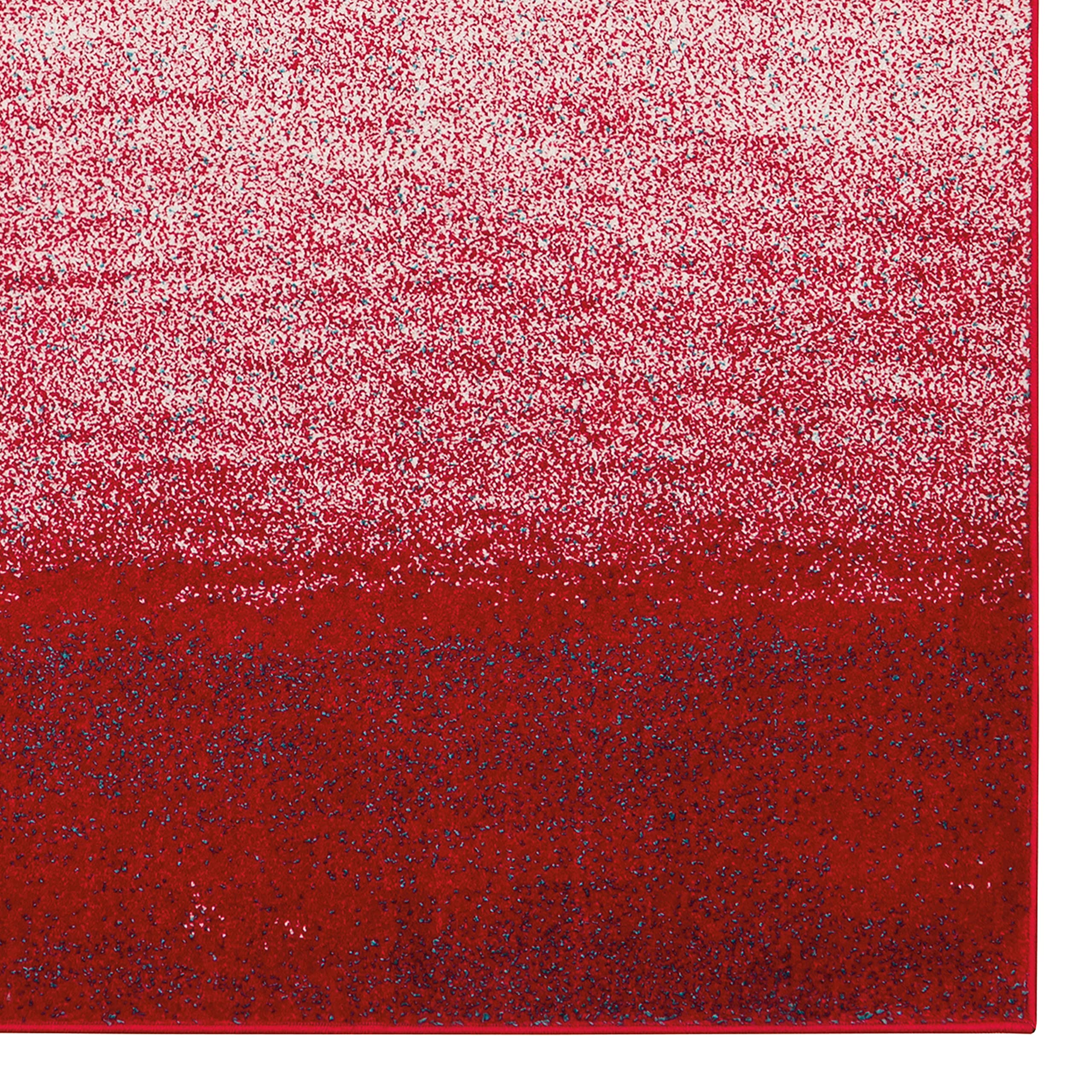 Linon Ombre Red & Ivory 8x10 Area Rug - Soft Non-Slip Living Room Rug, Bedroom Carpet for Home Decor - Perfect for Living Spaces, Bedrooms & Offices