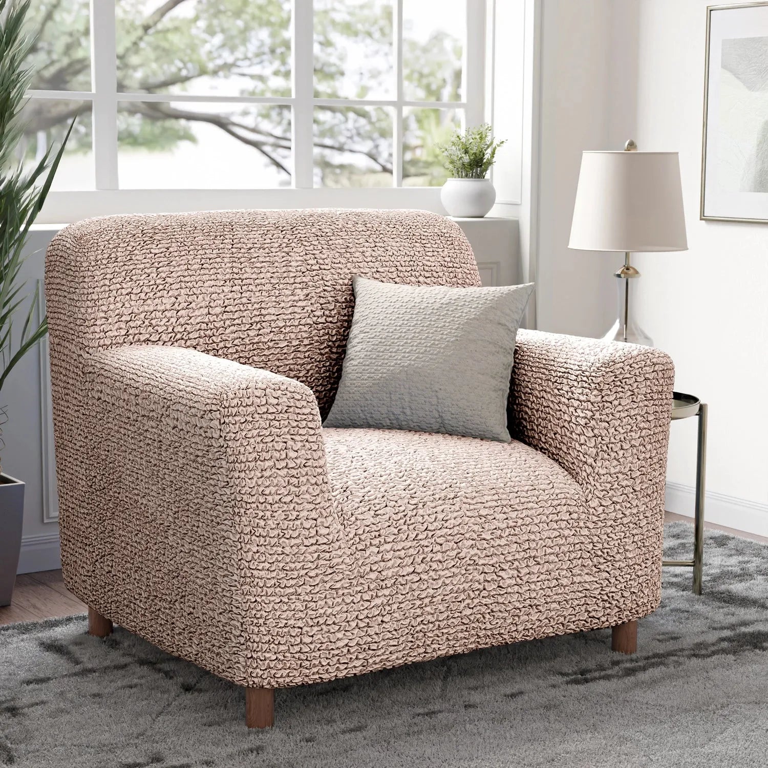 Microfiber Armchair Slipcover - Stretchable Furniture Protector for Living Room, Bedroom & Office - Easy Washable Sofa Cover for Pets & Kids
