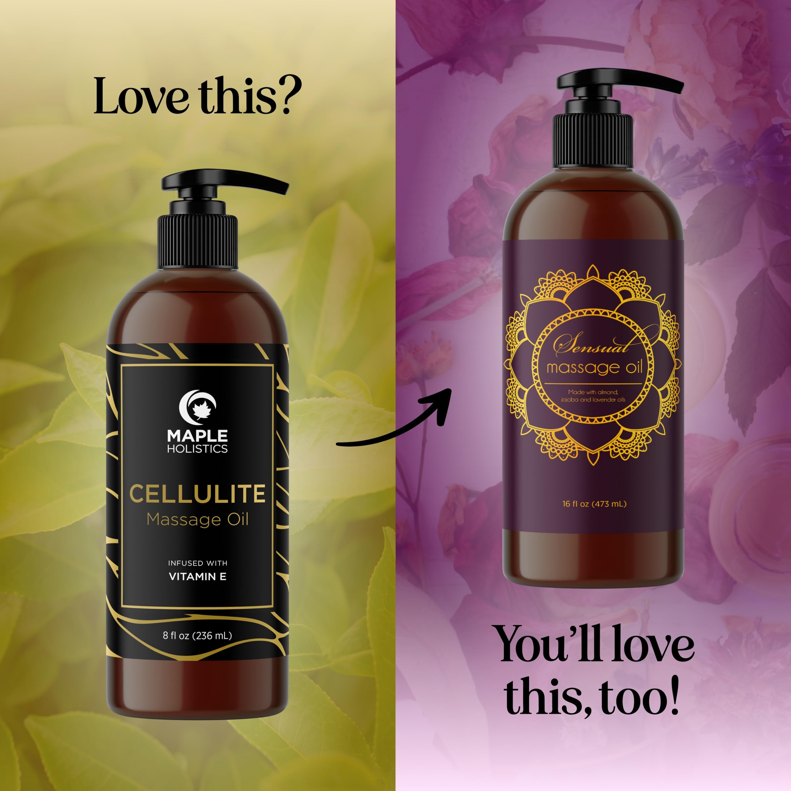 Premium Anti-Cellulite Massage Oil for Thighs & Buttocks - Skin Tightening & Firming Body Oil with Essential Oils - Best for Massage Tools & Body Sculpting - Citrus Scent - Perfect for Post-Workout Recovery & Spa Treatments