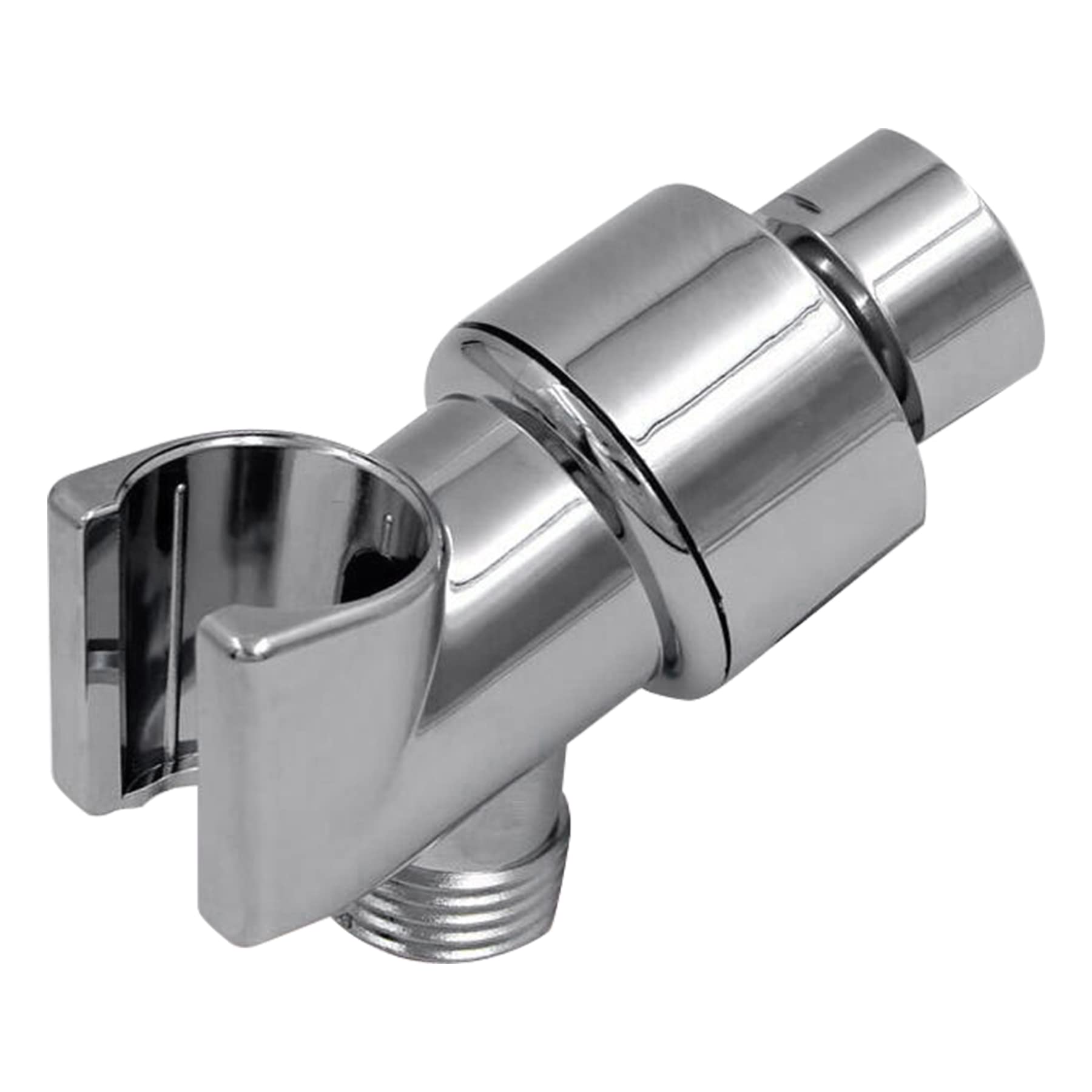 Premium All-Metal Adjustable Shower Head Holder - Universal Handheld Showerhead Mount with Brass Pivot Ball & Wall Hook Bracket | Polished Chrome Finish for Bathroom, Spa & RV Use