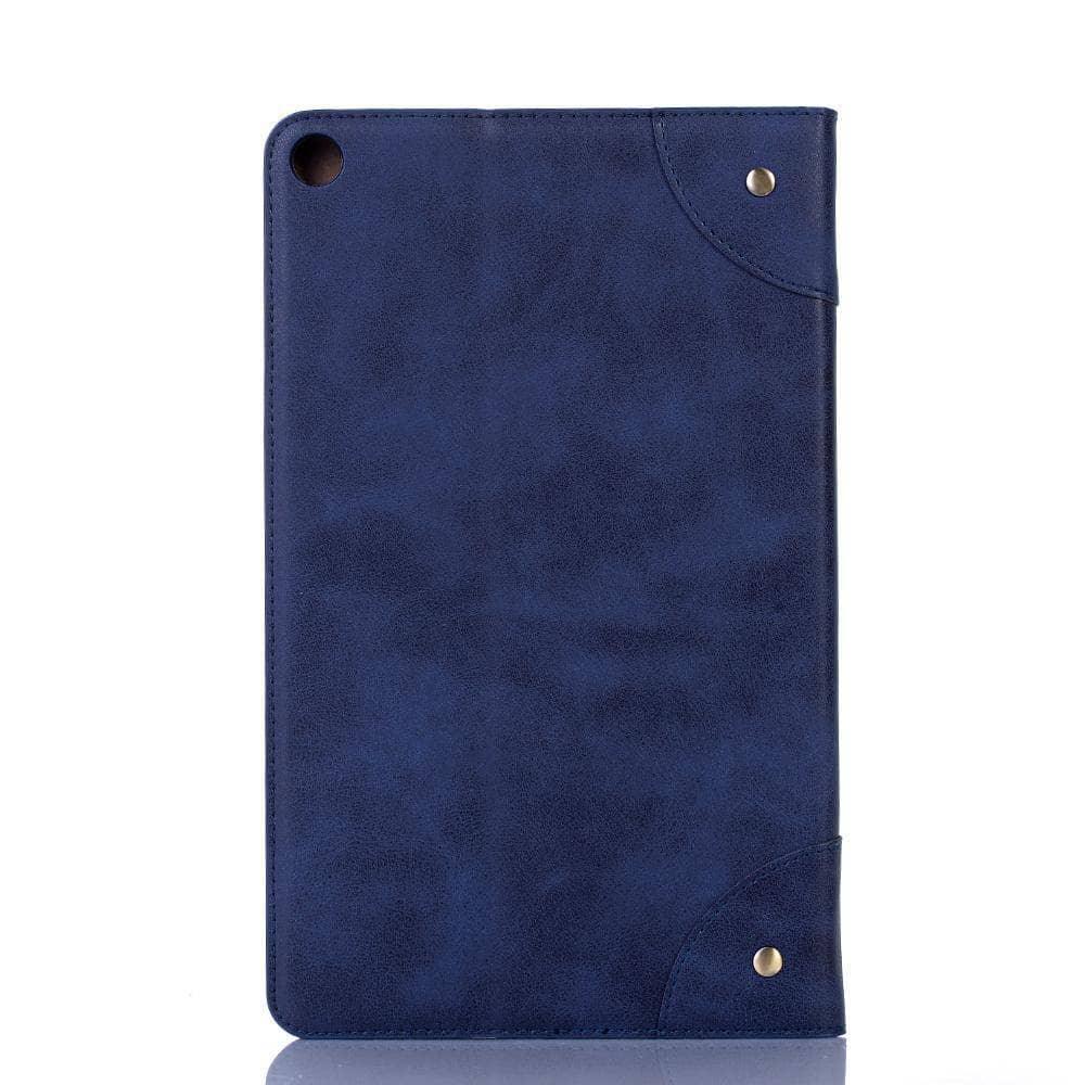 Premium Retro Leather Flip Book Case for Samsung Galaxy Tab A 10.1 (2019) T510 T515 - Stand Feature & Card Slot - Perfect for Work, Travel, and Home Use