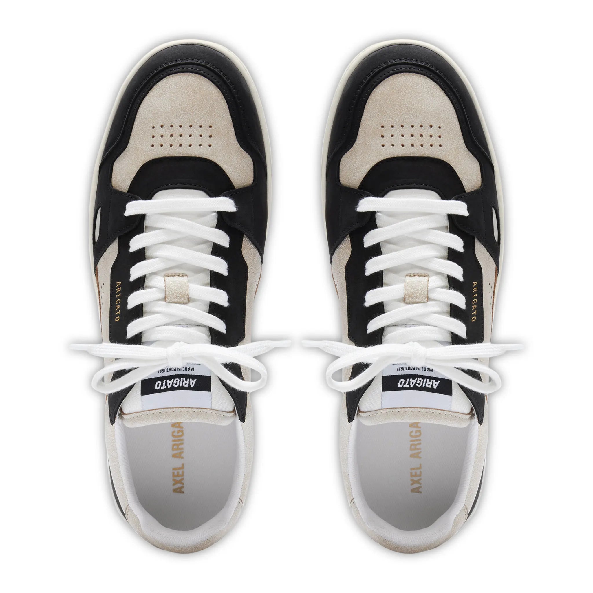 Axel Arigato Dice Low Beige Black Sneakers for Men - Minimalist Leather Casual Shoes | Perfect for Streetwear, Office & Everyday Outfits