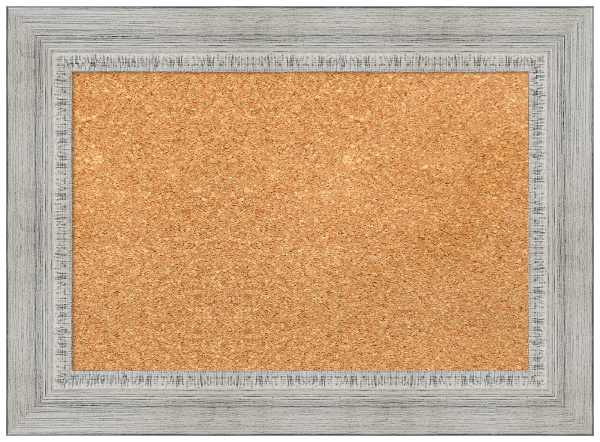 Amanti Art 16x22 Inch Natural Cork Bulletin Board with White Wood Frame - Rustic Office & Home Decor for Vision Boards, Notes, Photos | Perfect for Wall Organization, Memo Display, Country Style Home Decor