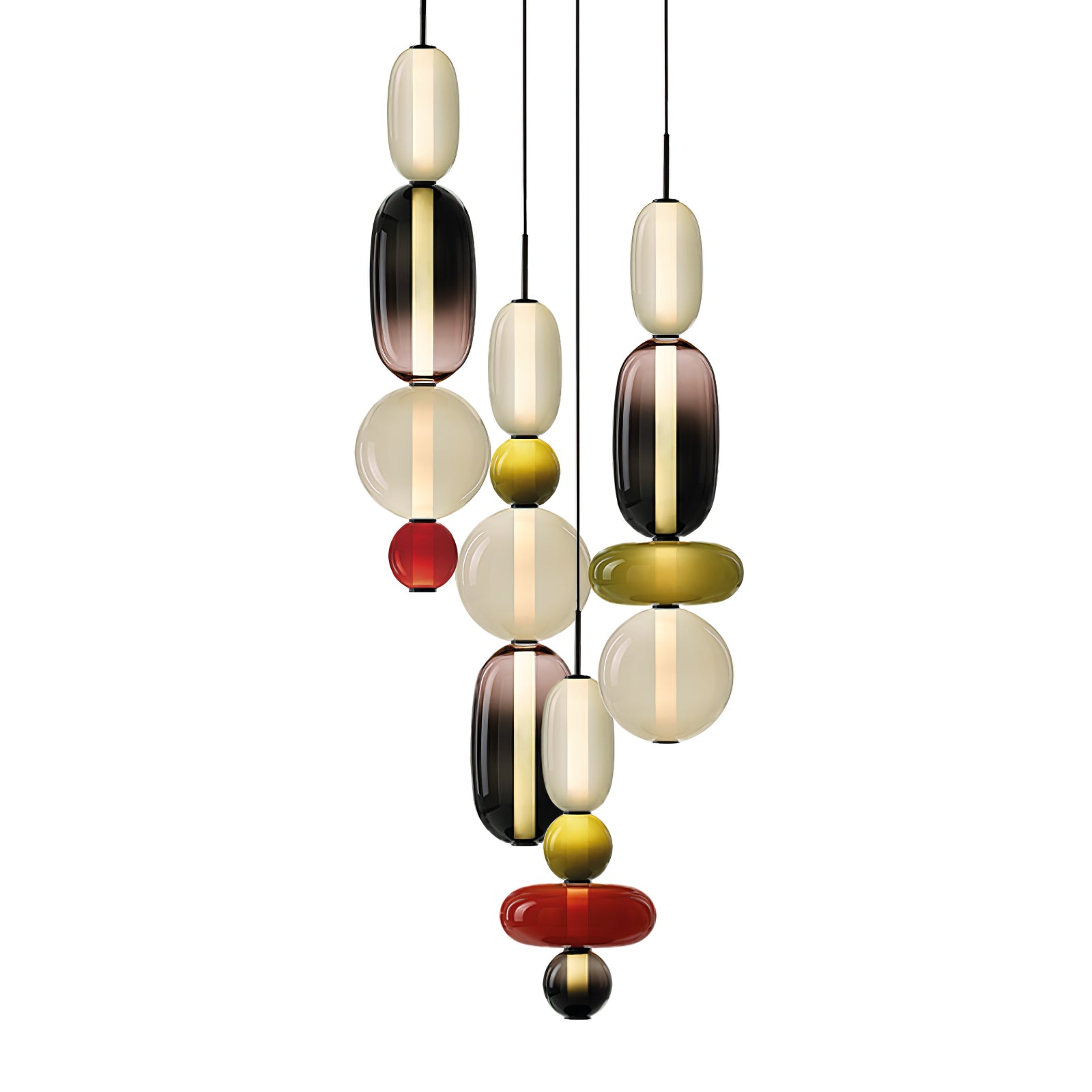 Stylish Candied Glass Pendant Light Set - Modern Hanging Fixture for Dining Room, Kitchen Island & Bedroom Decor