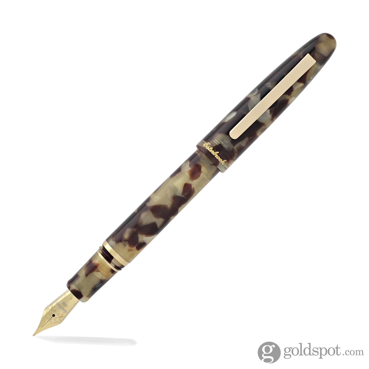Esterbrook Estie Fountain Pen - Tortoise Shell with Gold Trim - Premium Writing Instrument for Calligraphy, Journaling & Gifts