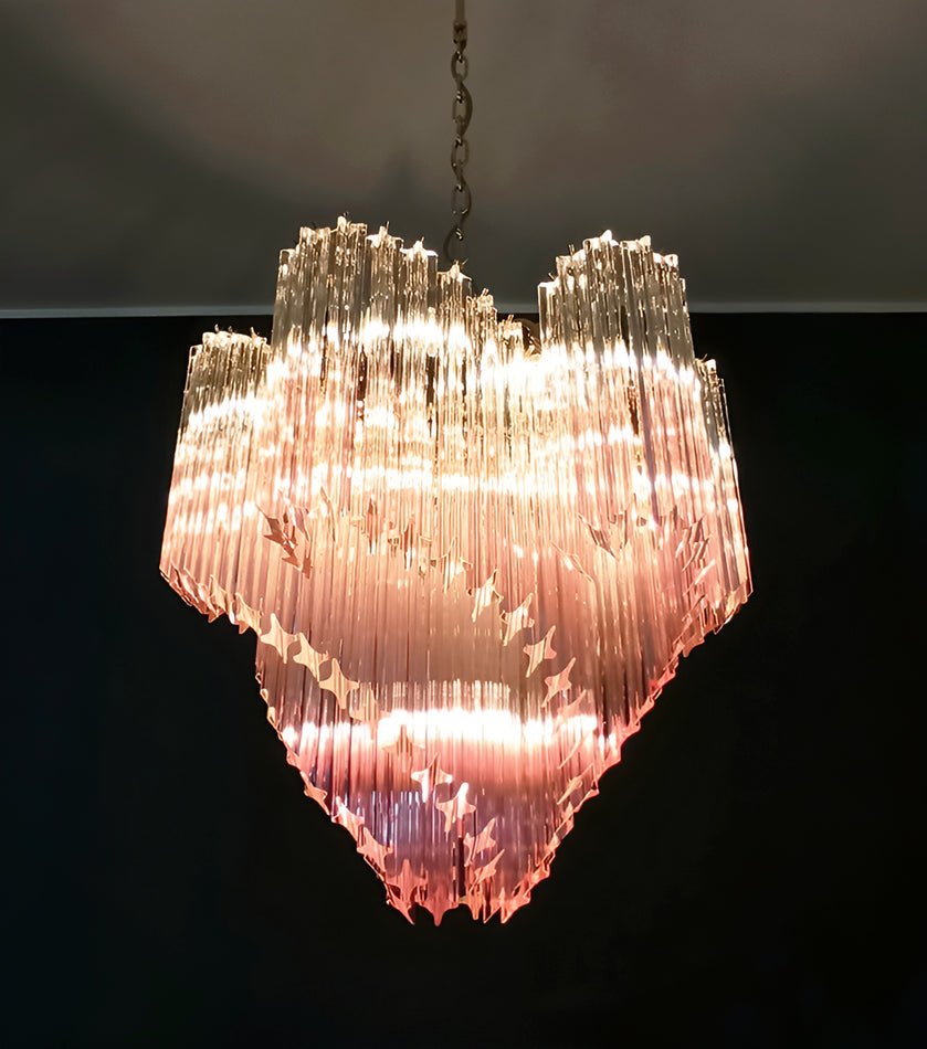 Elegant Murano Glass Prism Chandelier - Handcrafted Italian Crystal Ceiling Light Fixture for Dining Room, Living Room & Bedroom Decor