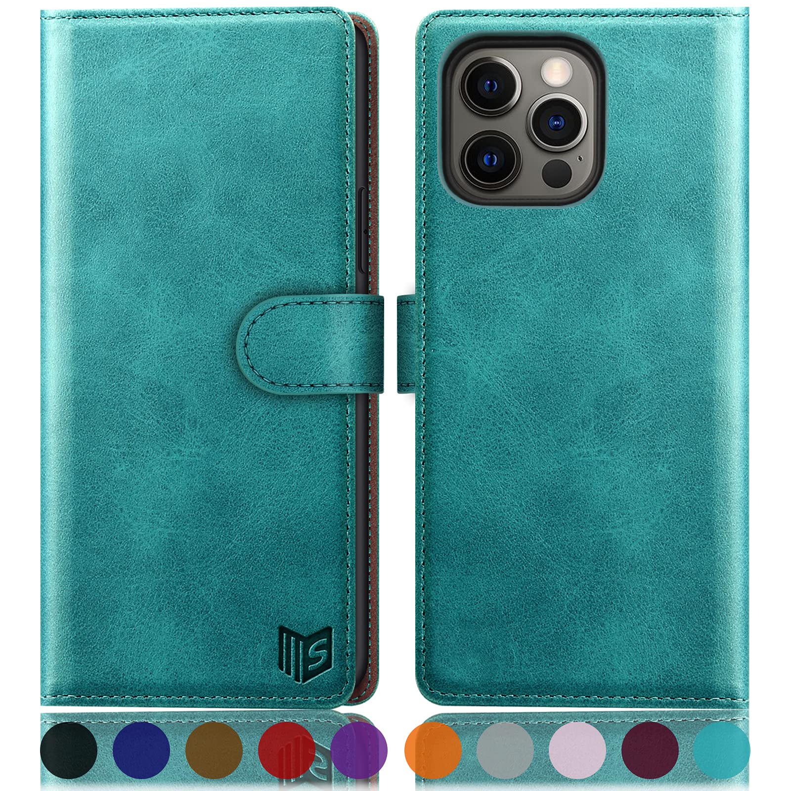 SUANPOT iPhone 13 Pro Wallet Case - RFID Blocking PU Leather Cover with Card Holder for Women & Men | Perfect for Work & Travel