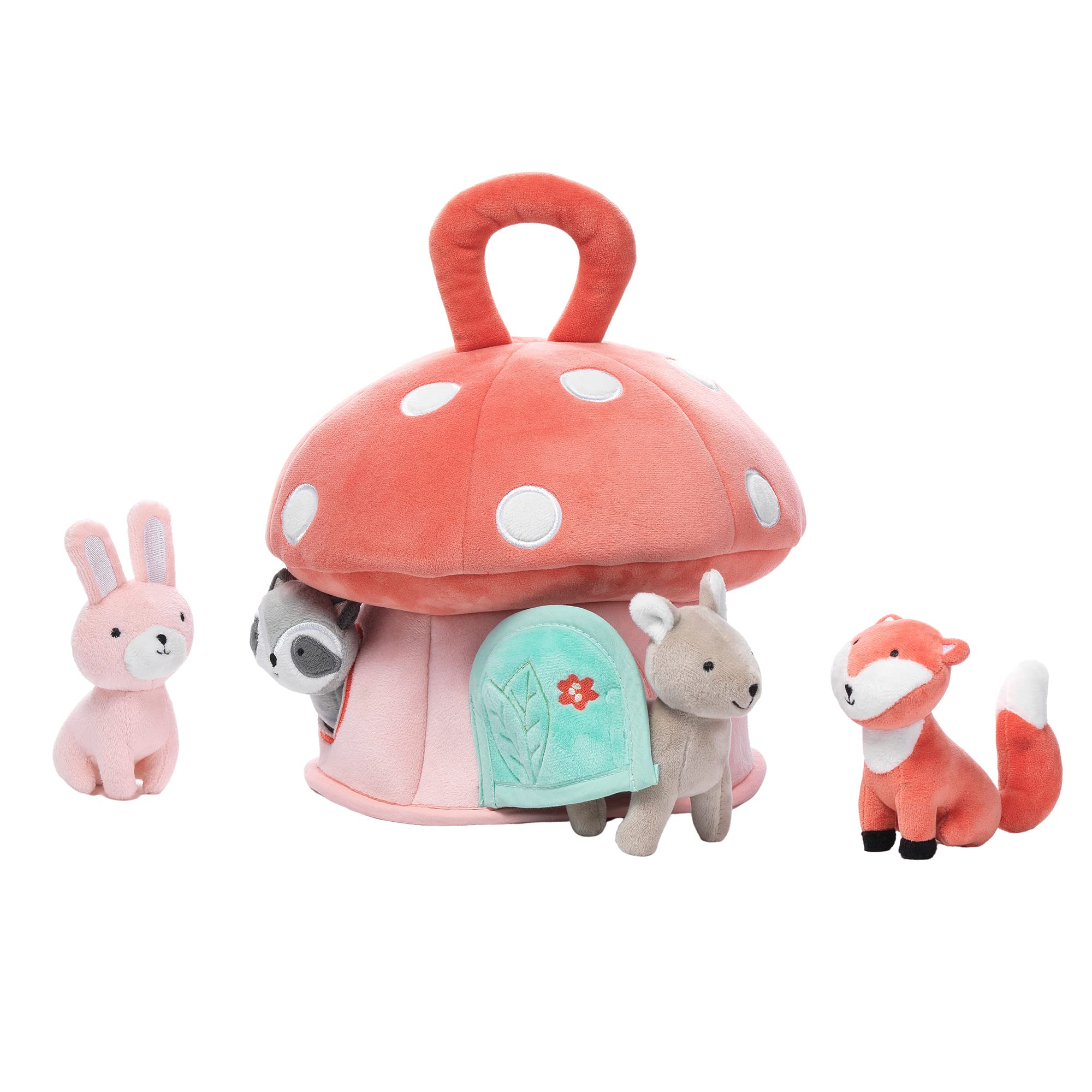 Lambs & Ivy Interactive Plush Mushroom House with Stuffed Animal Toys - Soft Playhouse for Kids, Toddler Gift & Nursery Decor - Perfect for Imaginative Play & Bedroom Decorations