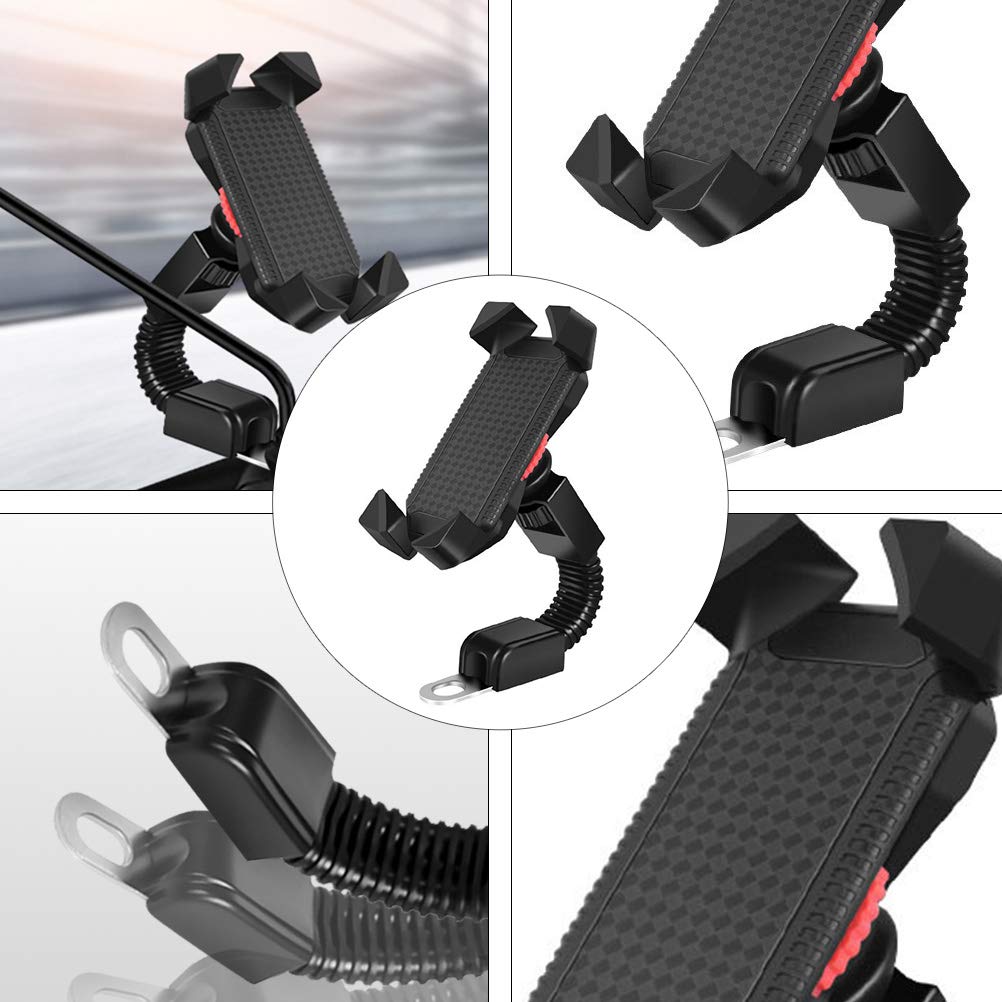 BESPORTBLE Universal Motorcycle Phone Mount - Adjustable Bike Phone Holder for GPS Navigation, Electric Bicycle & Motorbike - Durable Rearview Mirror Phone Stand for Safe Riding & Commuting