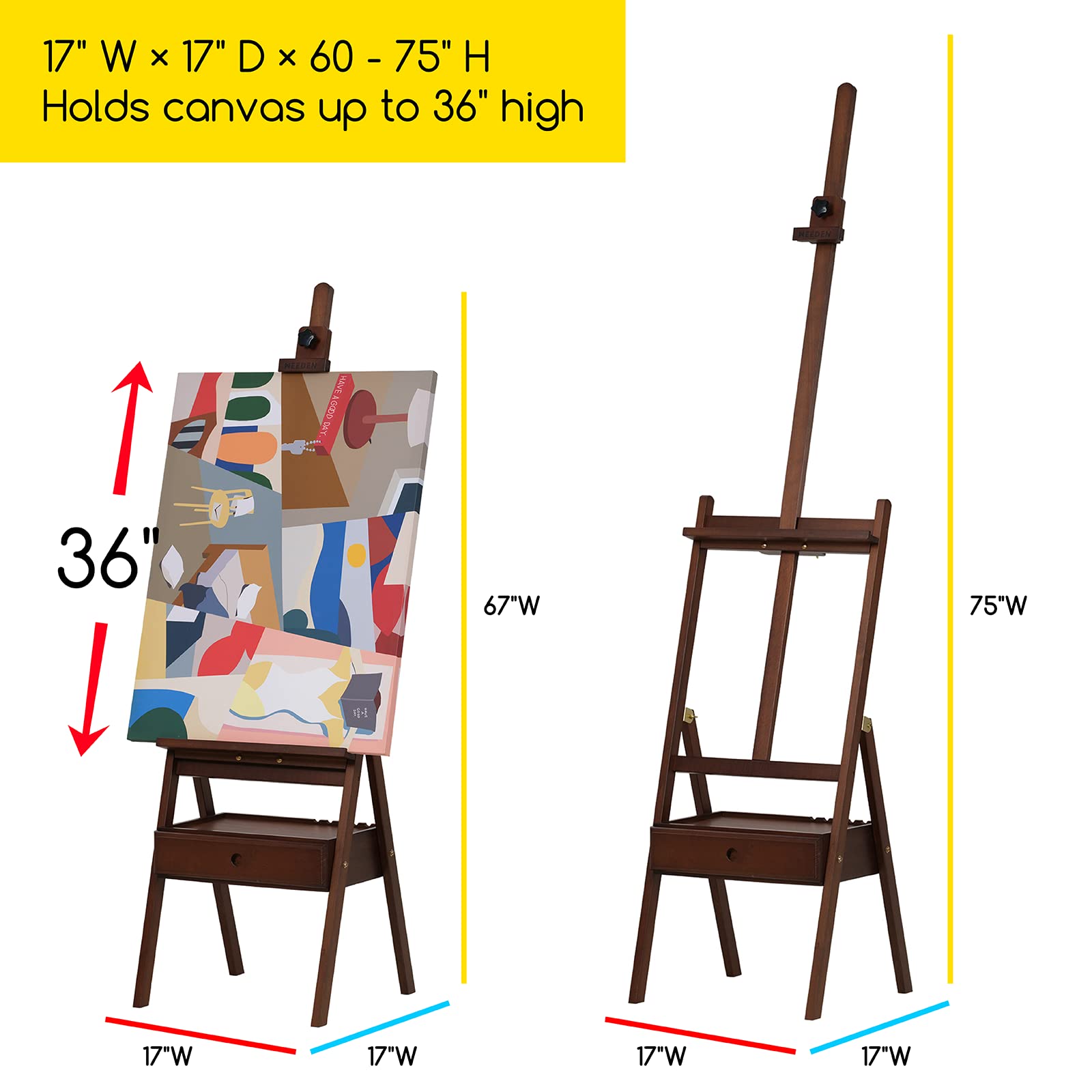 MEEDEN Adjustable H-Frame Easel Stand for Artists - 60