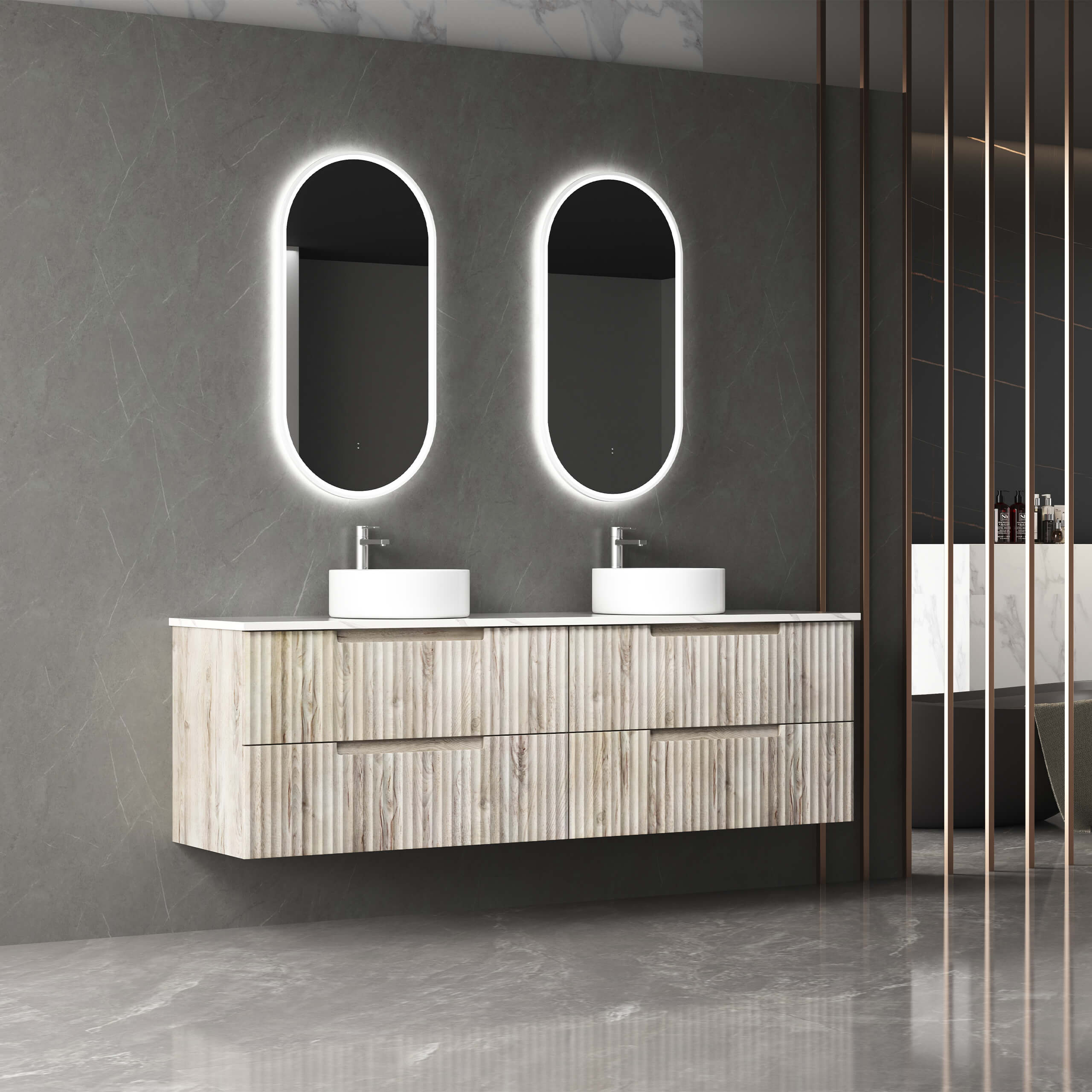 Aulic Beau Monde Touchless Framed LED Bathroom Mirror 35.5
