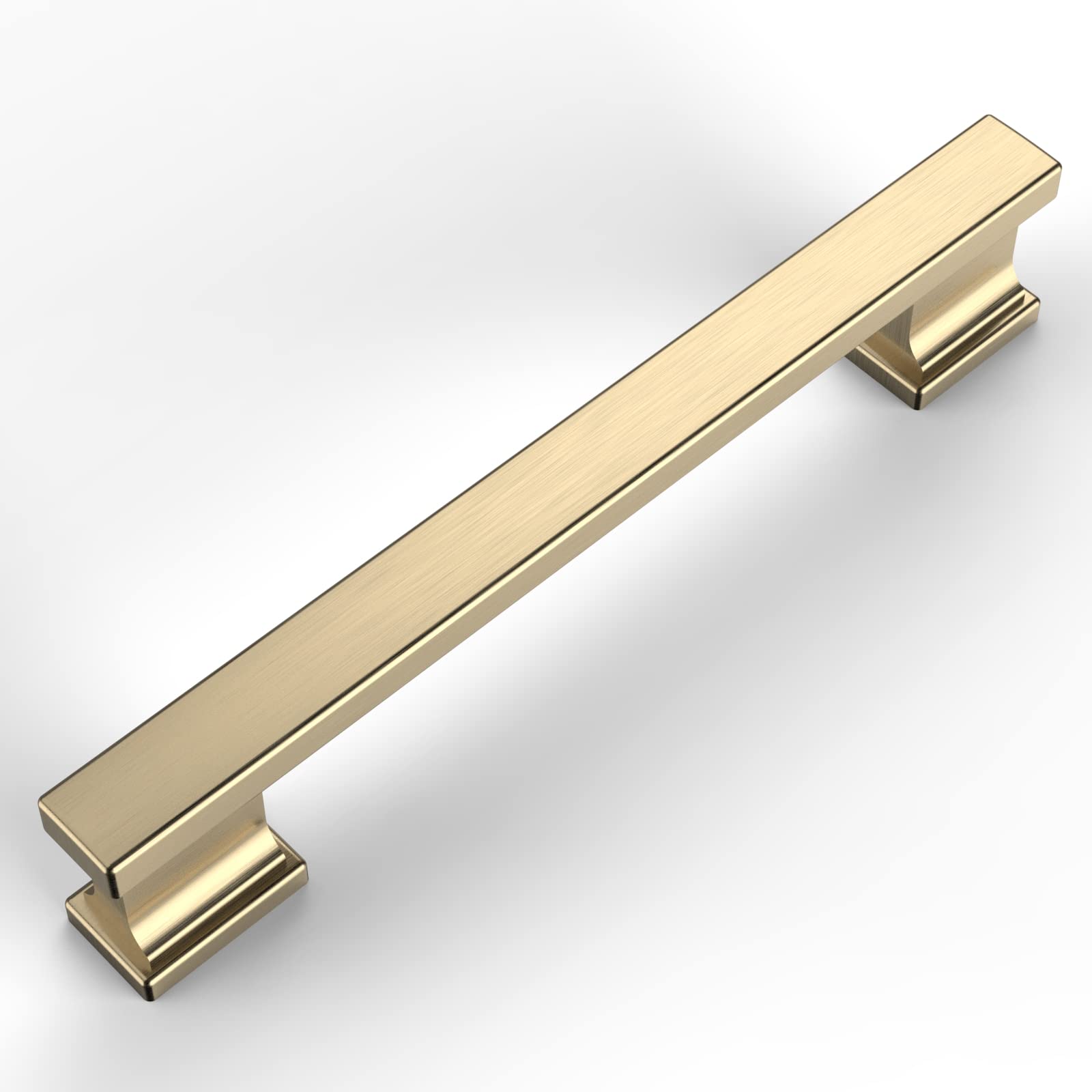 15 Pack 5 Inch Brushed Brass Cabinet Handles - Premium Kitchen Drawer Pulls & Dresser Hardware (128mm) - Perfect for Modern Cabinets, Cupboards, Wardrobes & Furniture Upgrades