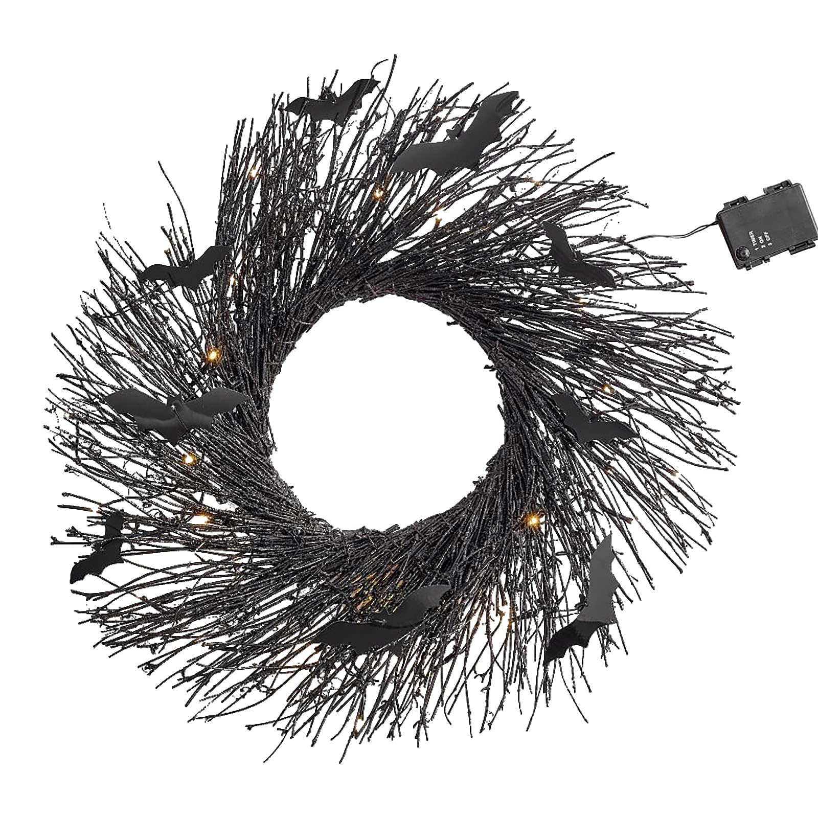 Glowing Halloween Bat Decorations - Black Hanging Bats for Indoor/Outdoor, Shining Bat Ornaments for Christmas Wreath, Garage, Wall & Party Decor