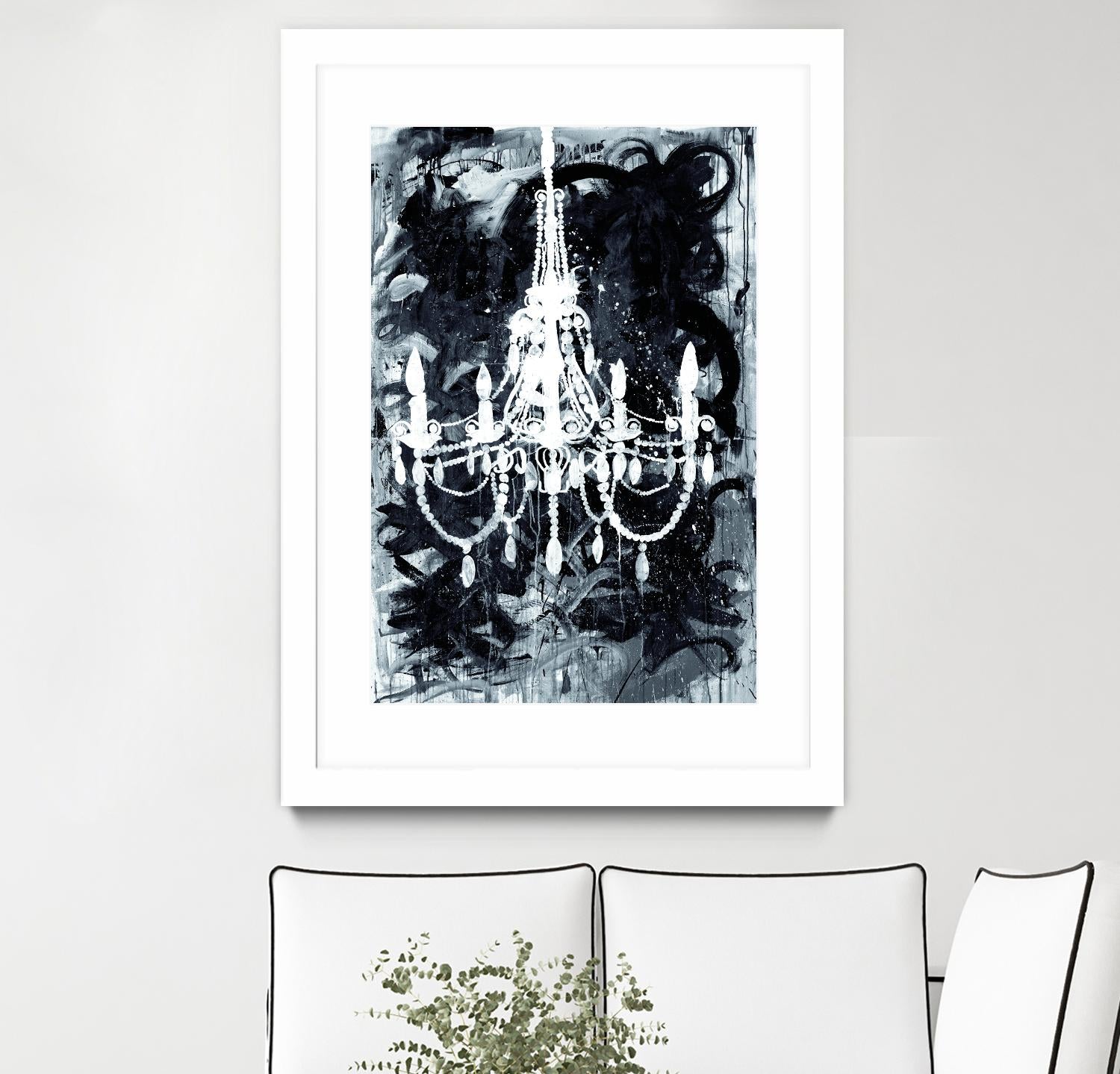 Elegant Black and White Chandelier - Modern Crystal Ceiling Light Fixture for Dining Room, Bedroom & Living Room Decor