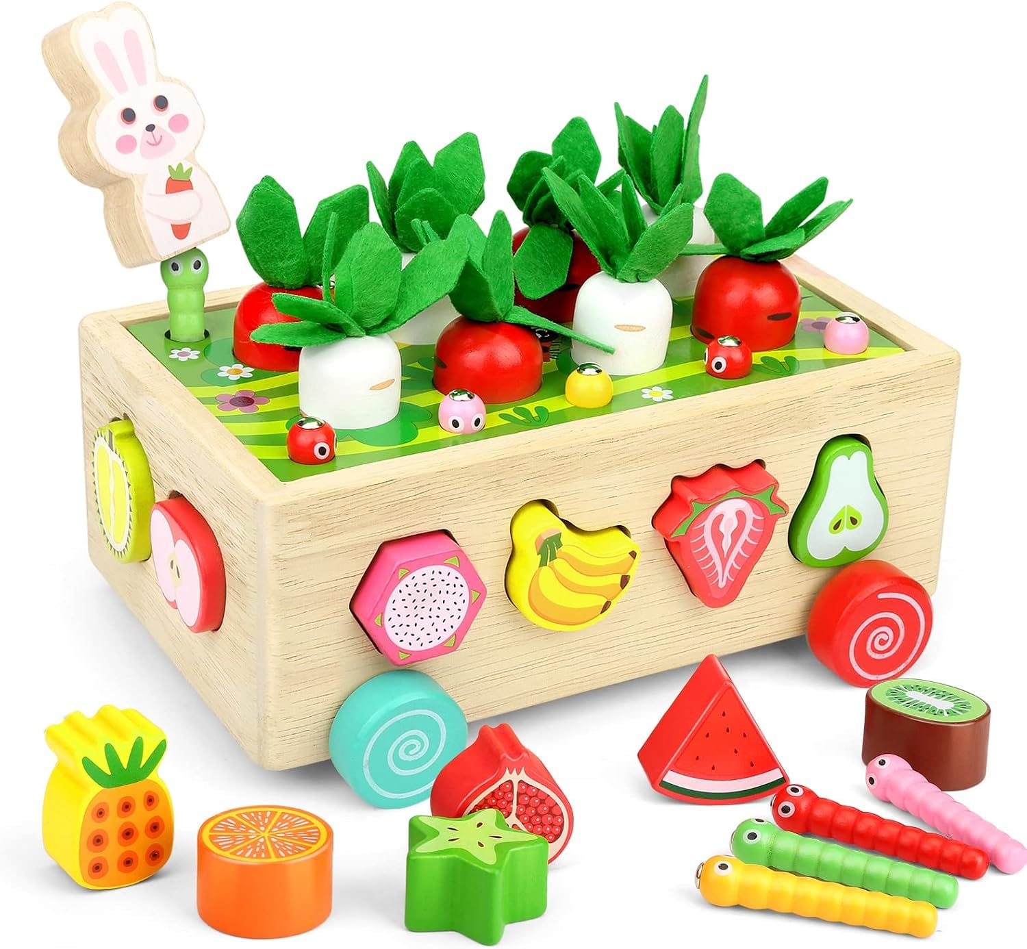 Montessori Wooden Toys for Toddlers 1-3 Years Old - Educational Learning Toys for 1 2 3 Year Old Boys & Girls - Easter Basket Stuffers & Birthday Gifts - Perfect for Early Childhood Development & Holiday Gifting
