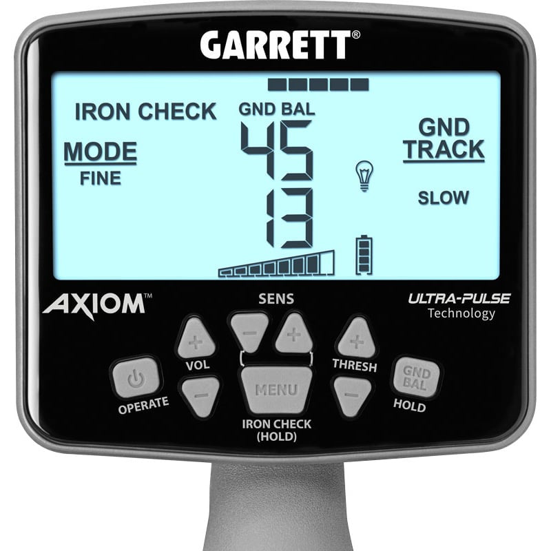 Garrett Axiom Metal Detector with 13x11 Mono Coil & 11x7 DD Coil - Includes MS 2 Headphones (Open Box) - Perfect for Treasure Hunting, Gold Prospecting & Beach Metal Detecting