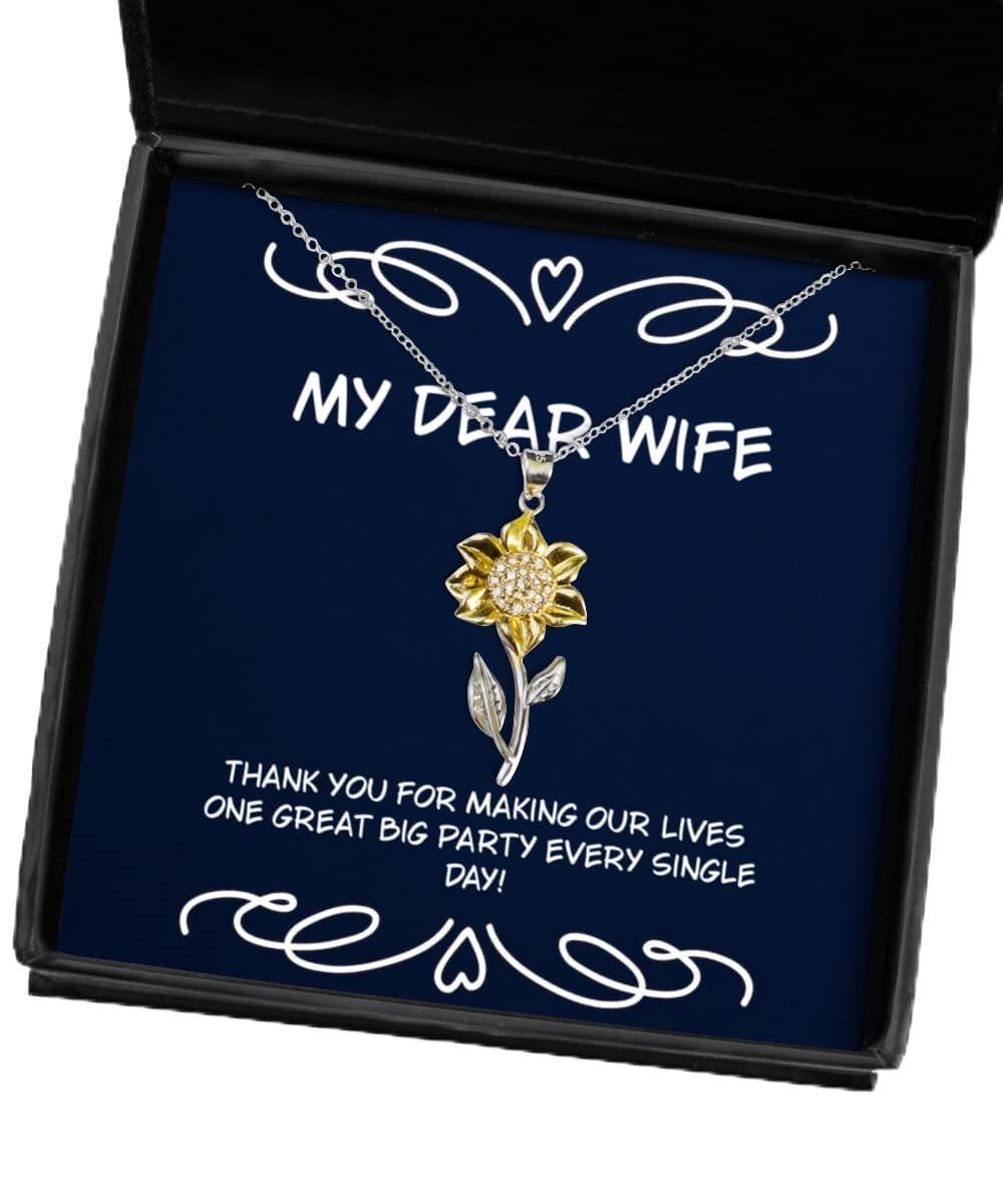Best Wife Gifts - Sunflower Pendant Necklace for Her | Thoughtful Thank You & Holiday Jewelry Present | Perfect for Anniversaries, Birthdays & Special Occasions