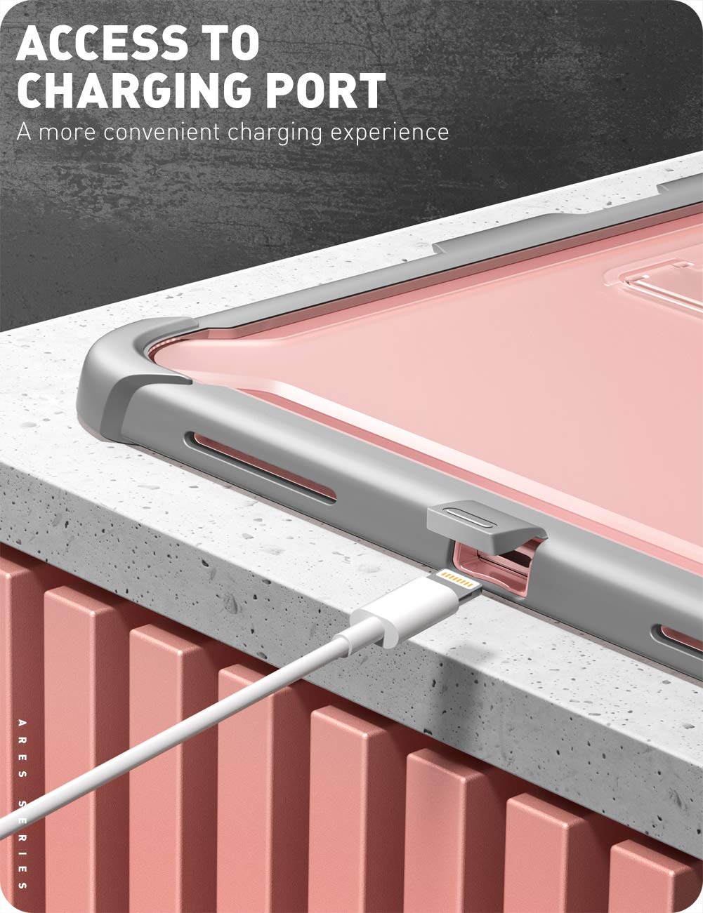 i-Blason Ares Protective Case for iPad Air 5th/4th Gen 10.9-inch (2022/2020) - Shockproof Full-Body Cover with Kickstand, Built-in Screen Protector & Apple Pencil Holder (Rose Gold) - Perfect for Work, Travel & School Use