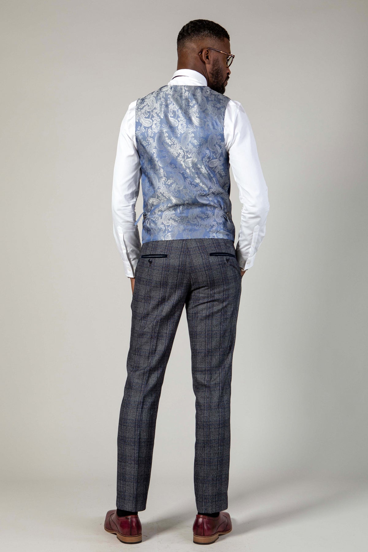 KELVIN Navy Blue Double Breasted Waistcoat Vest for Men | Formal Business Attire & Wedding Outfits