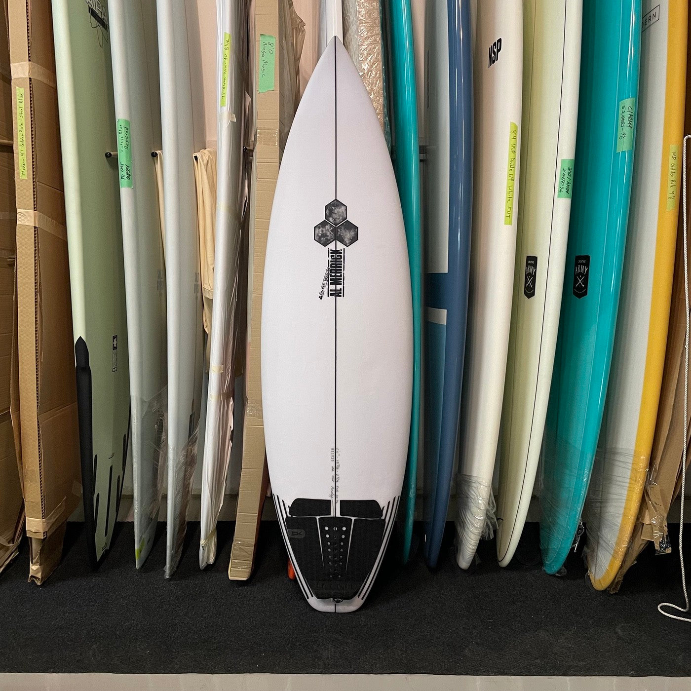 Channel Islands Fever 5'11 Surfboard with PU Futures 3 Fin Setup - Used Surfboard for Intermediate Surfers | Perfect for Beach Waves & Coastal Surfing