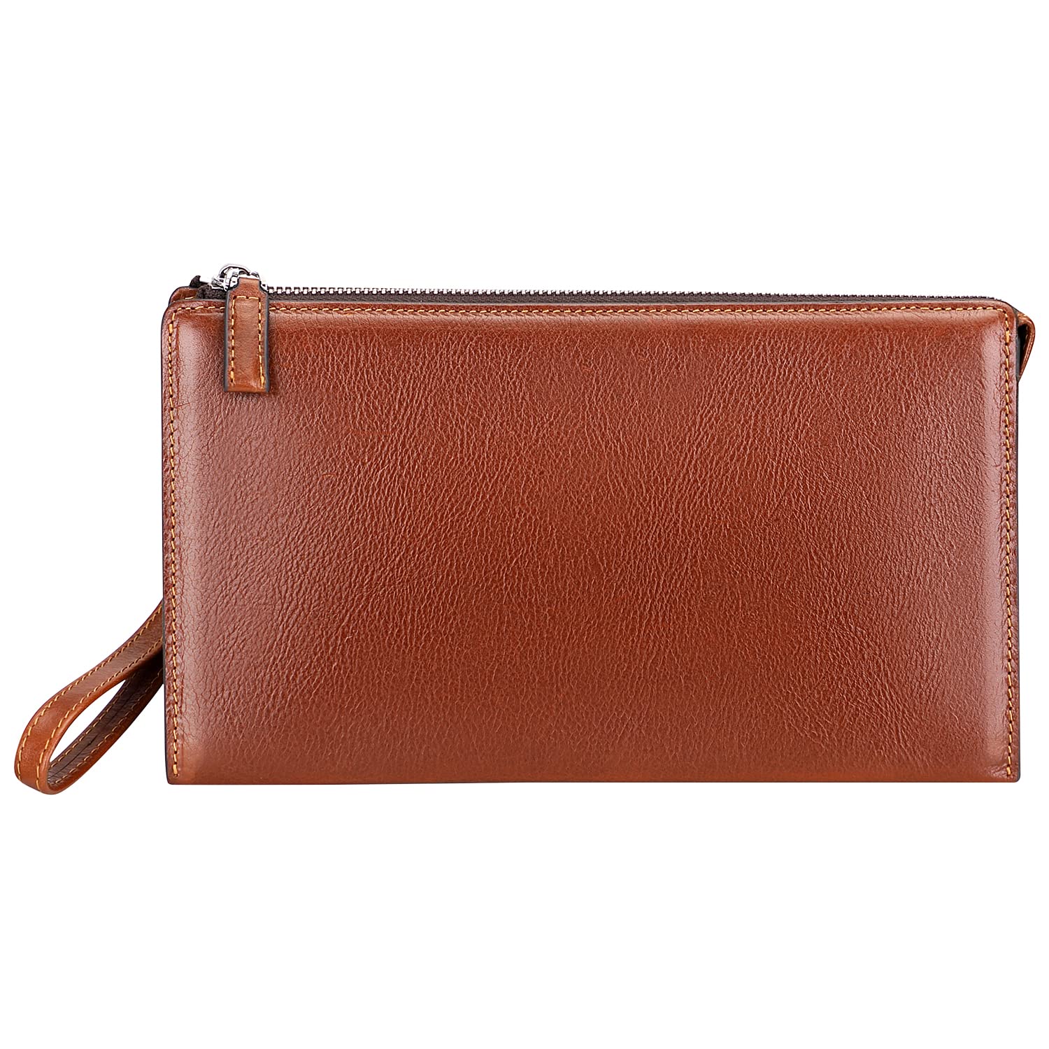 Premium Genuine Leather Men's Clutch Wallet - Slim RFID Blocking Wristlet Purse for Cash, Cards & ID - Perfect for Travel, Business & Night Out