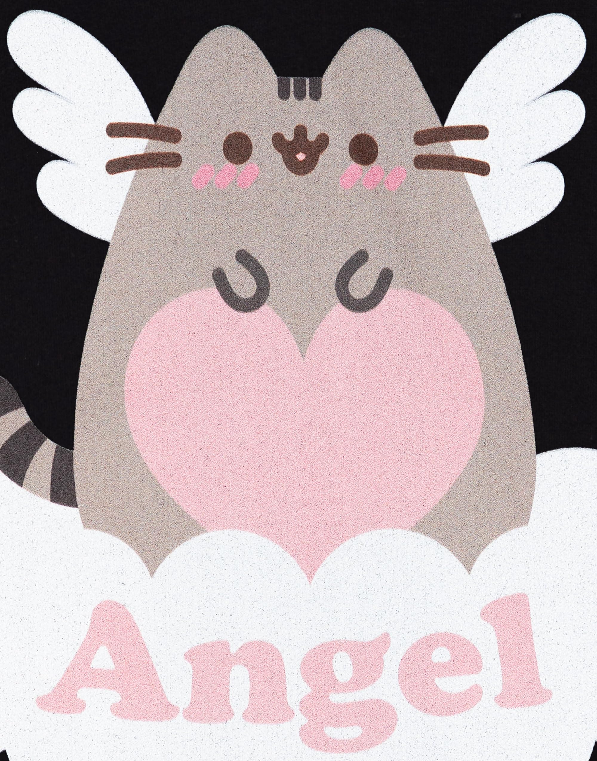 Pusheen Angel Women's Black Hoodie Sweatshirt | Official Licensed Merchandise | Soft & Cozy Pullover for Cat Lovers | Perfect for Casual Wear, Gifts & Anime Conventions