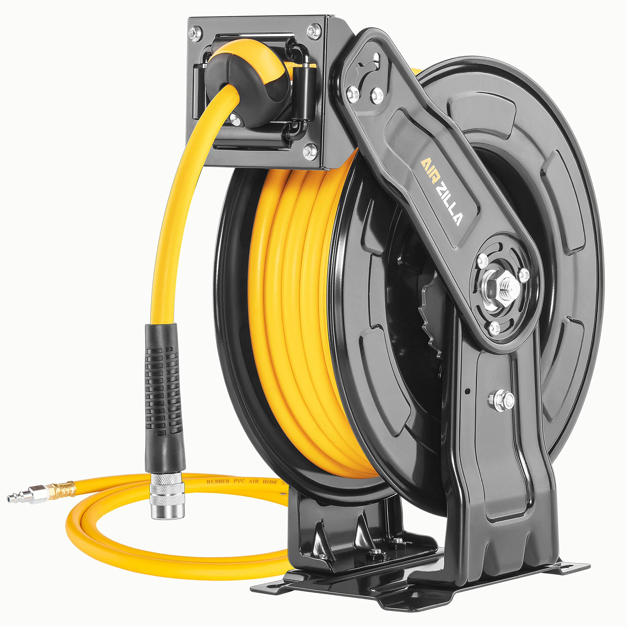 Premium Steel Retractable Air Hose Reel with Dual Arm - 3/8