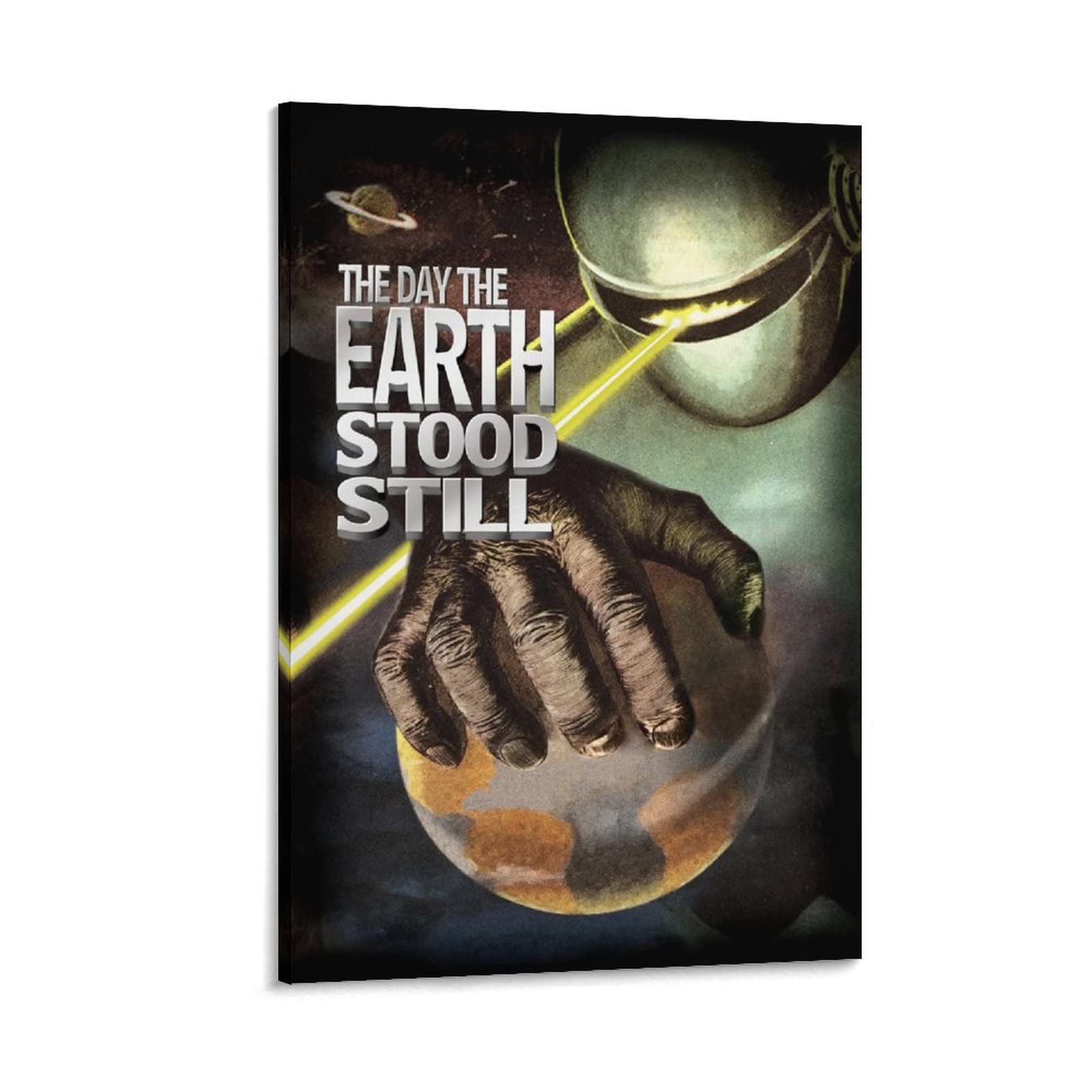 Fbroceh The Day The Earth Stood Still Vintage Sci-Fi Movie Poster - Classic Film Wall Art Decor for Living Room, Bedroom, Home Theater (16x24 inches, 40x60cm Canvas Print)