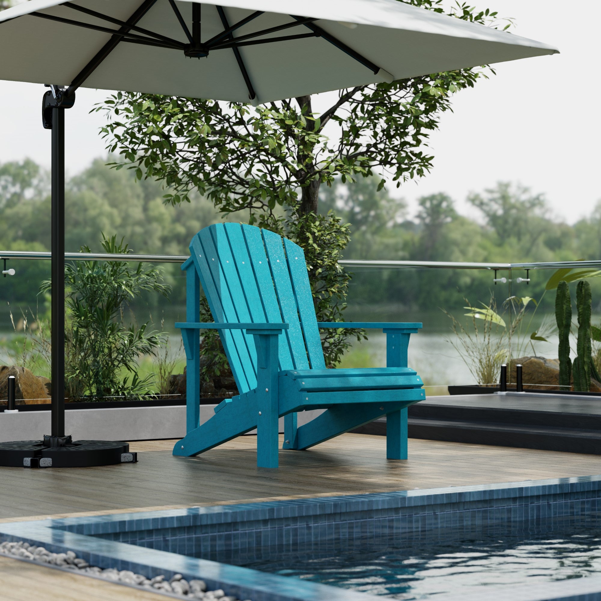 Sunrise Adirondack Chair - Comfortable Outdoor Patio Furniture for Backyard, Garden & Beach Relaxation | Weather-Resistant Wooden Lounge Chair