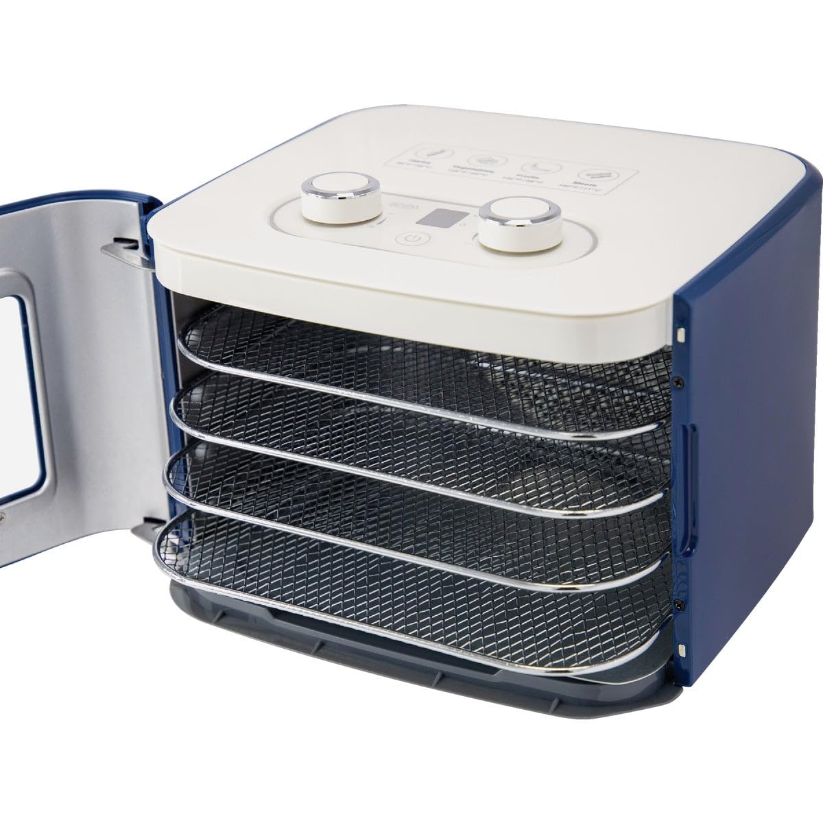 NESCO FD-41B Snackmaster Jr Food Dehydrator - 4-Tray Electric Dehydrator for Beef Jerky, Dried Fruits, Herbs, Yogurt & Healthy Snacks | Compact & Energy Efficient | Perfect for Home Kitchen, Camping & Meal Prep (Blue)