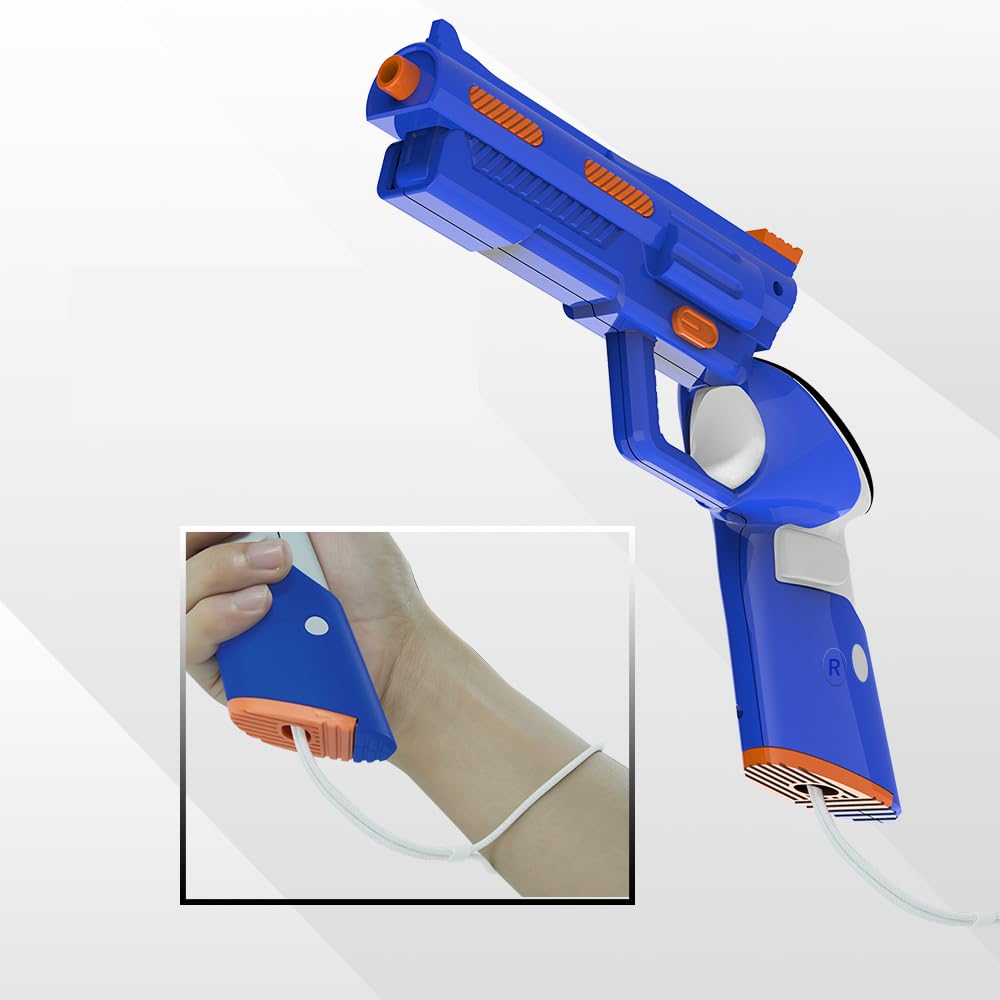 Blue Controller Grip Cover Holder for Meta Quest 3 Gamepad - Shooting Bracket Accessory for VR Gaming, Fitness Training & Immersive Experiences