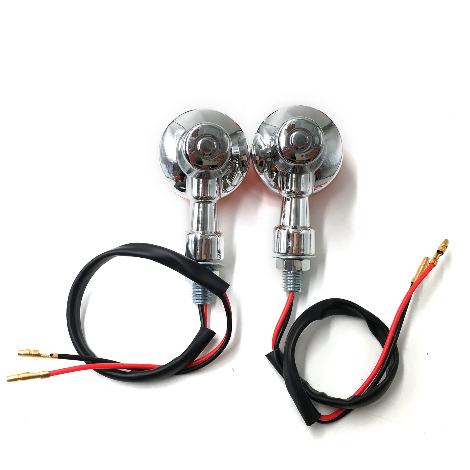 Universal 4Pcs Motorcycle LED Turn Signals - Chrome Front & Rear Blinker Lights 12V - Compatible with Honda, Kawasaki, Suzuki, Yamaha, Harley (Black) - Perfect for Cruisers, Choppers & Street Bikes
