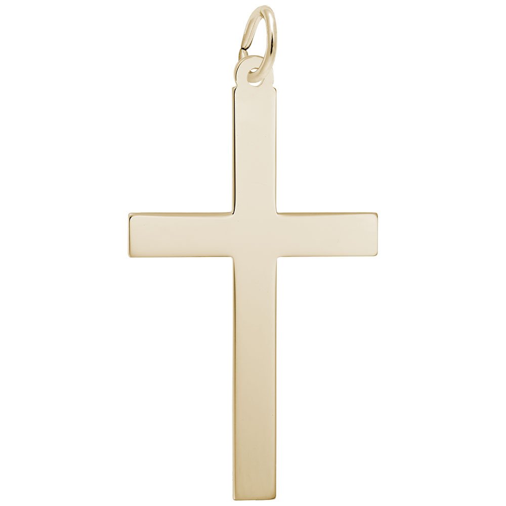 10K Yellow Gold Cross Charm Pendant for Bracelets & Necklaces - Perfect for Gifts, Religious Jewelry, and Everyday Wear