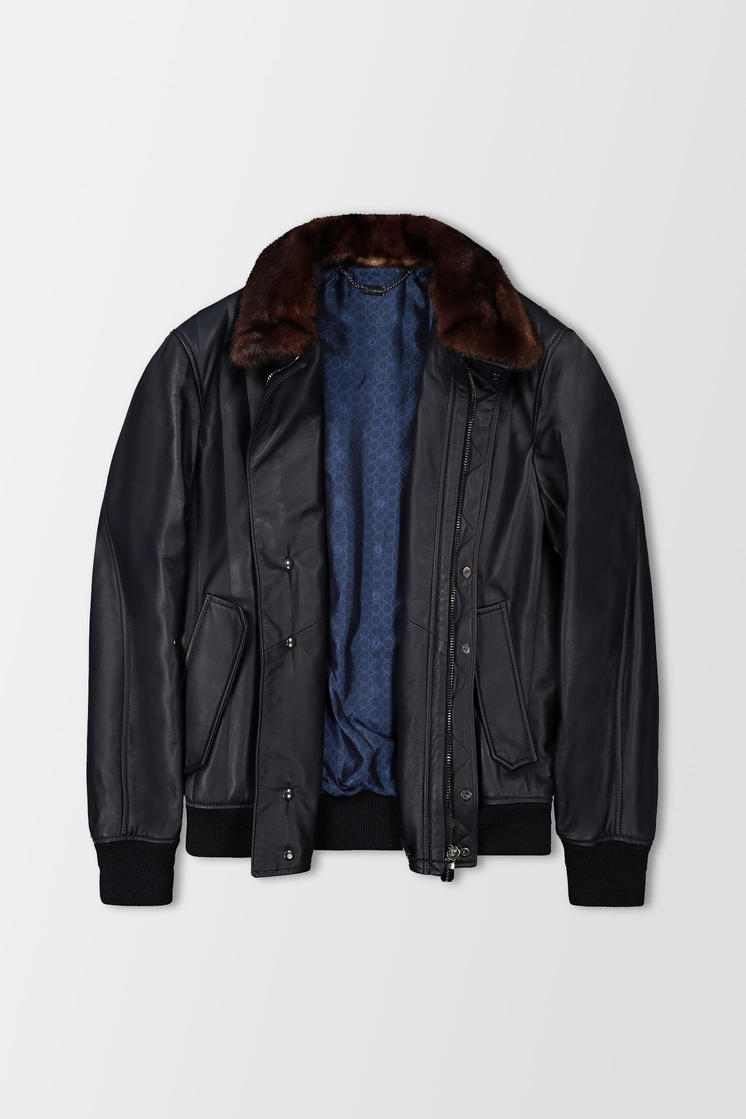 Billionaire Men's Dark Blue Genuine Leather Jacket - Premium Biker Style for Motorcycle Riding & Casual Outfits