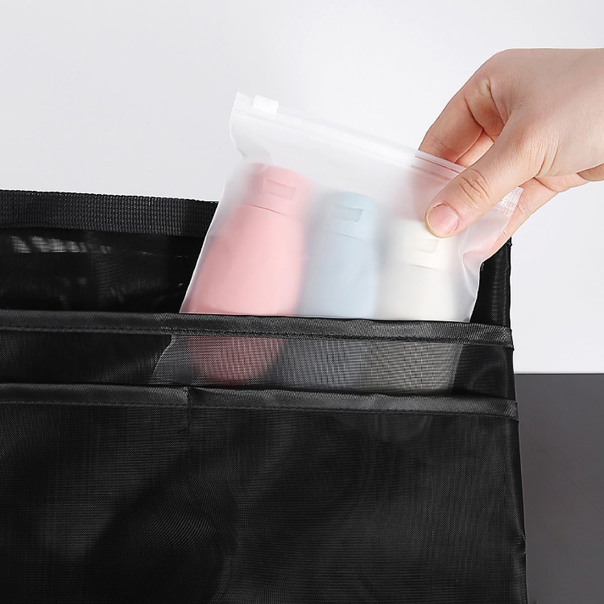 Wolpin 3-Pack Refillable Travel Bottles for Toiletries - 60ml Leak Proof Silicone Containers for Cream, Shampoo, Hand Wash & Lotion - Perfect for Air Travel, Gym, Camping & Vacation Essentials