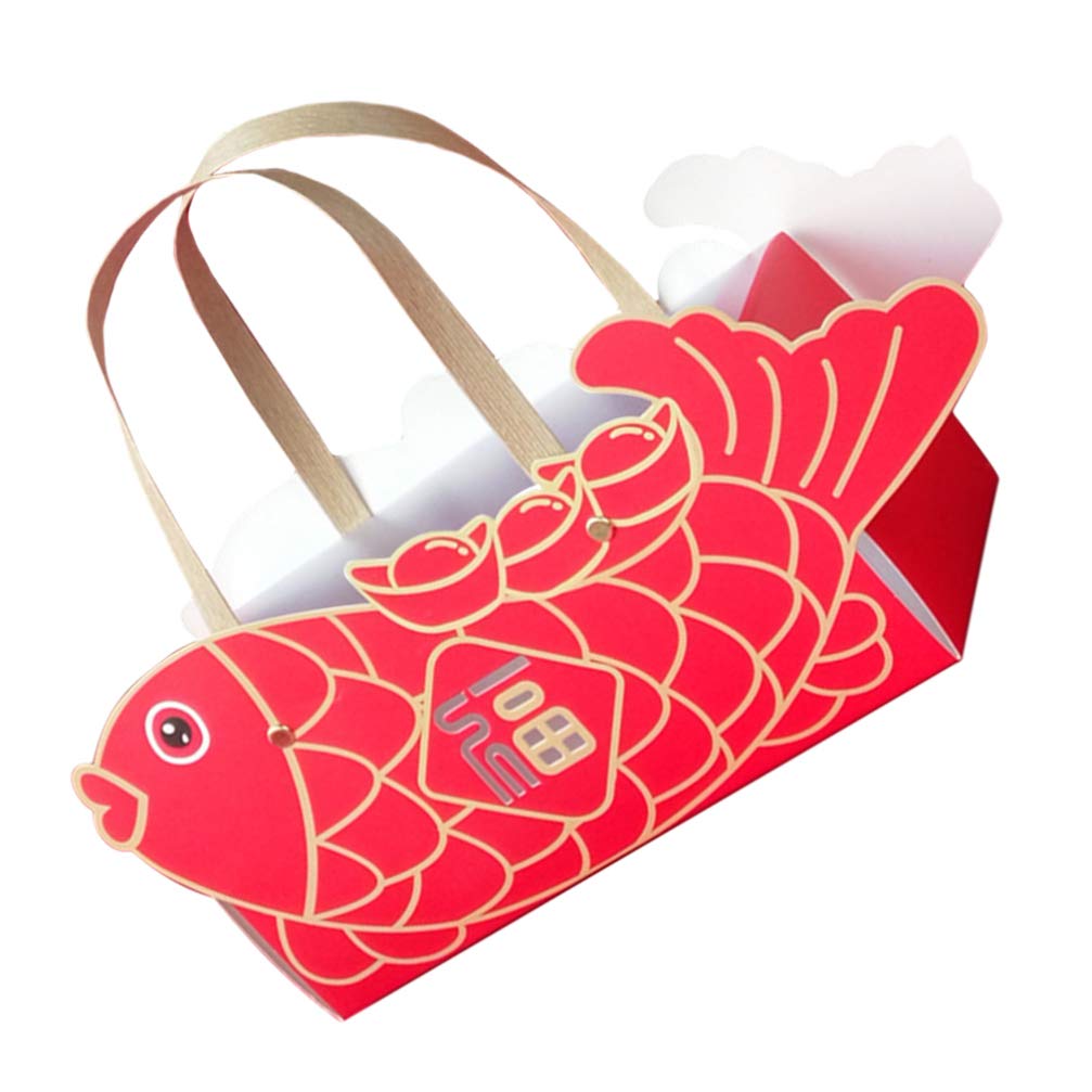 Premium Red Chinese Style Gift Bags with Handles - Food Containers, Candy Gift Bags & Business Packaging for Parties, Weddings, DIY Projects & Holiday Gifting