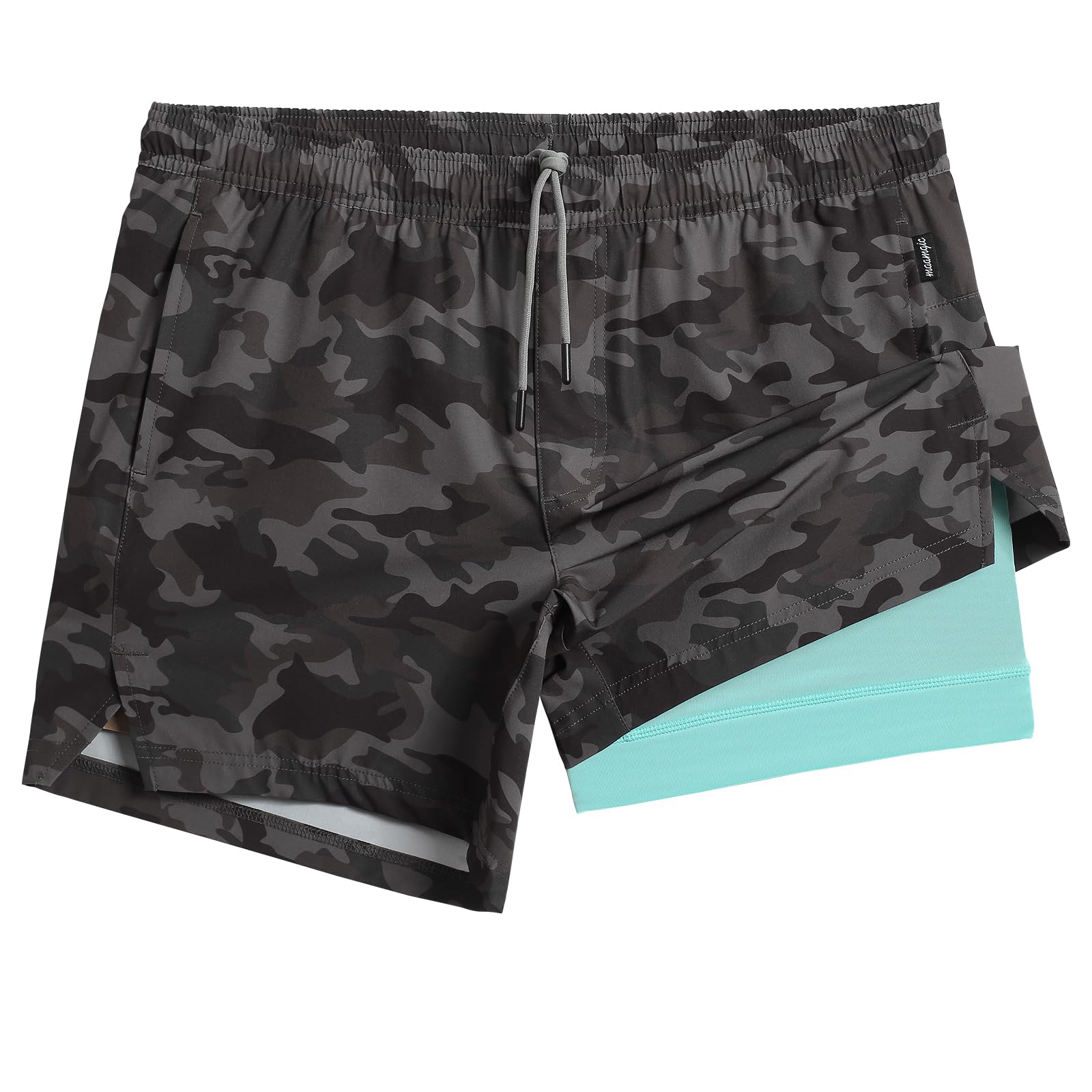 Maamgic Men's 5-Inch Gym Running Shorts - 2-in-1 Quick Dry Workout Athletic Shorts for Training & Jogging | Lightweight & Breathable for Sports & Outdoor Activities