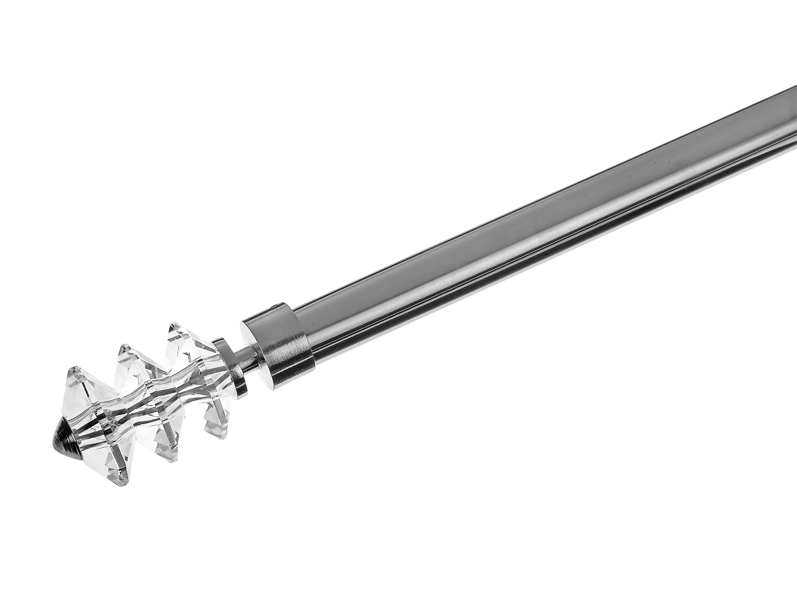 25/28mm Nickel Drape Pole Set - Adjustable Curtain Rods (66-120 inches) for Living Room, Bedroom & Window Decor | Silver Finish