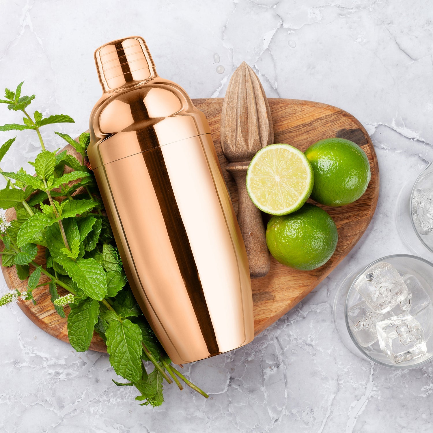 Premium Double Wall Stainless Steel Cocktail Shaker - 18oz Copper Insulated Bar Mixing Cup for Professional Bartenders & Home Use | Perfect for Martini, Margarita, Whiskey Sour & More