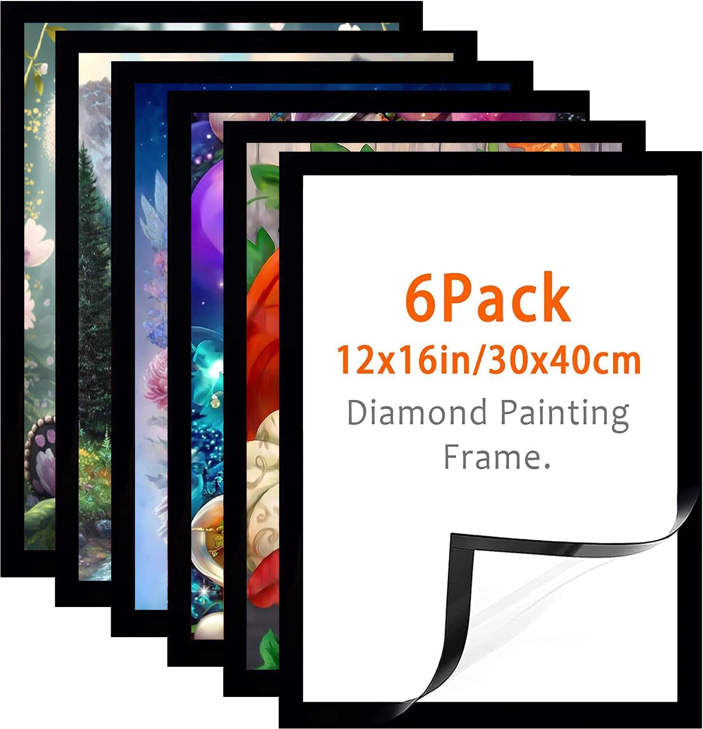 VeGuude Diamond Painting Frames 30x40cm (12x16 Inch) - Magnetic Self-Adhesive Display Frame for 10x14 Inch Diamond Art Kits | Perfect for Wall Decor, DIY Craft Projects & Gift Giving