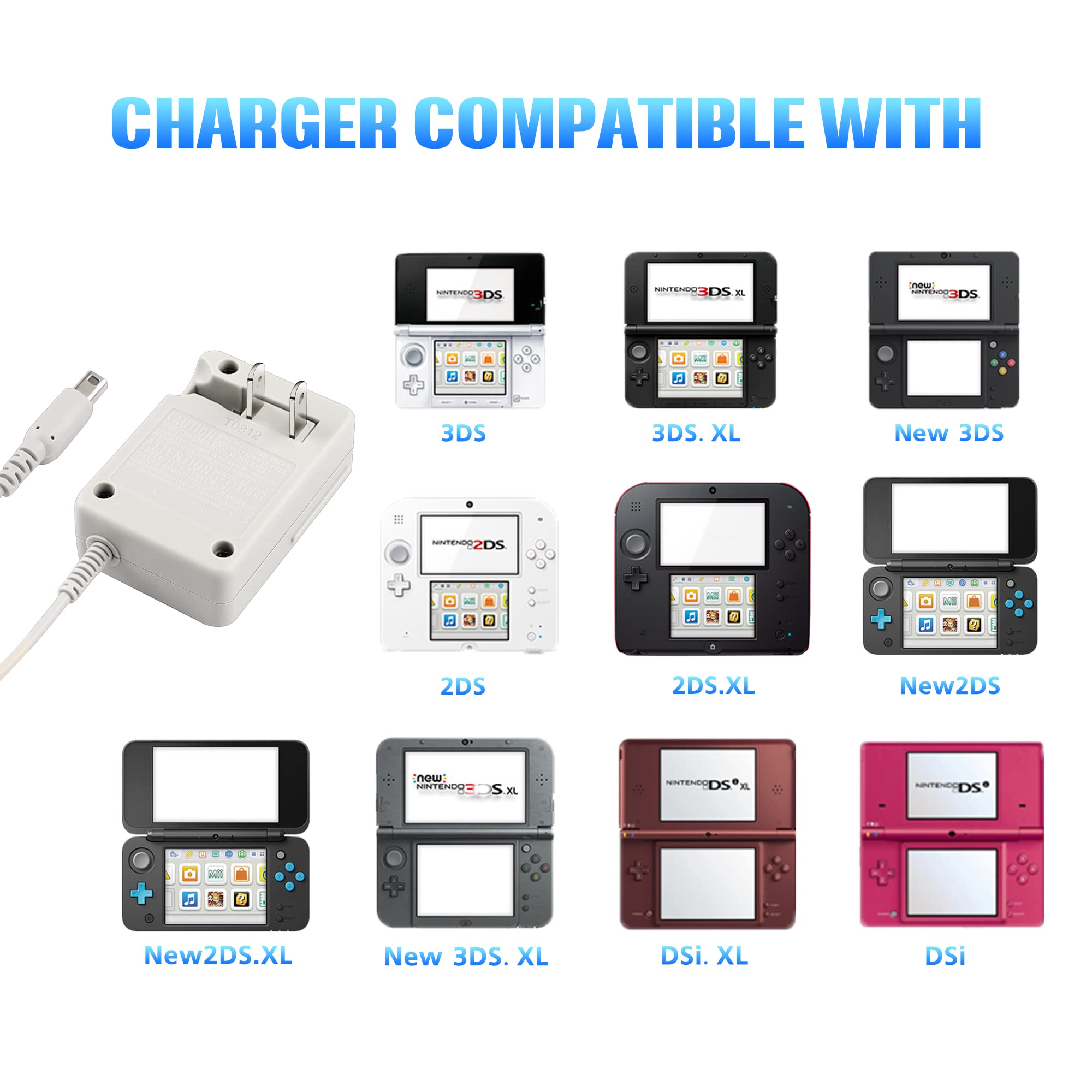 Original Nintendo 3DS XL Charger Kit - AC Power Adapter, Wall Travel Charger & Stylus Pen - Fast Charging Cable for Nintendo 3DS XL - Perfect for Gaming at Home or On-The-Go