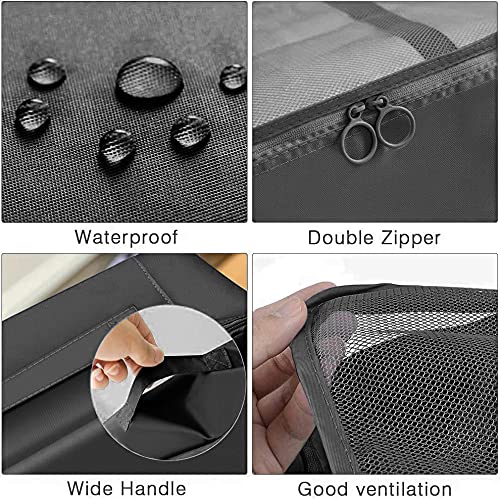 9-Piece Waterproof Packing Cubes Set - Travel Luggage Organizer for Clothes, Shoes, Cosmetics & Toiletries | Black Storage Bags for Suitcase | Perfect for Business Trips, Vacations & Weekend Getaways